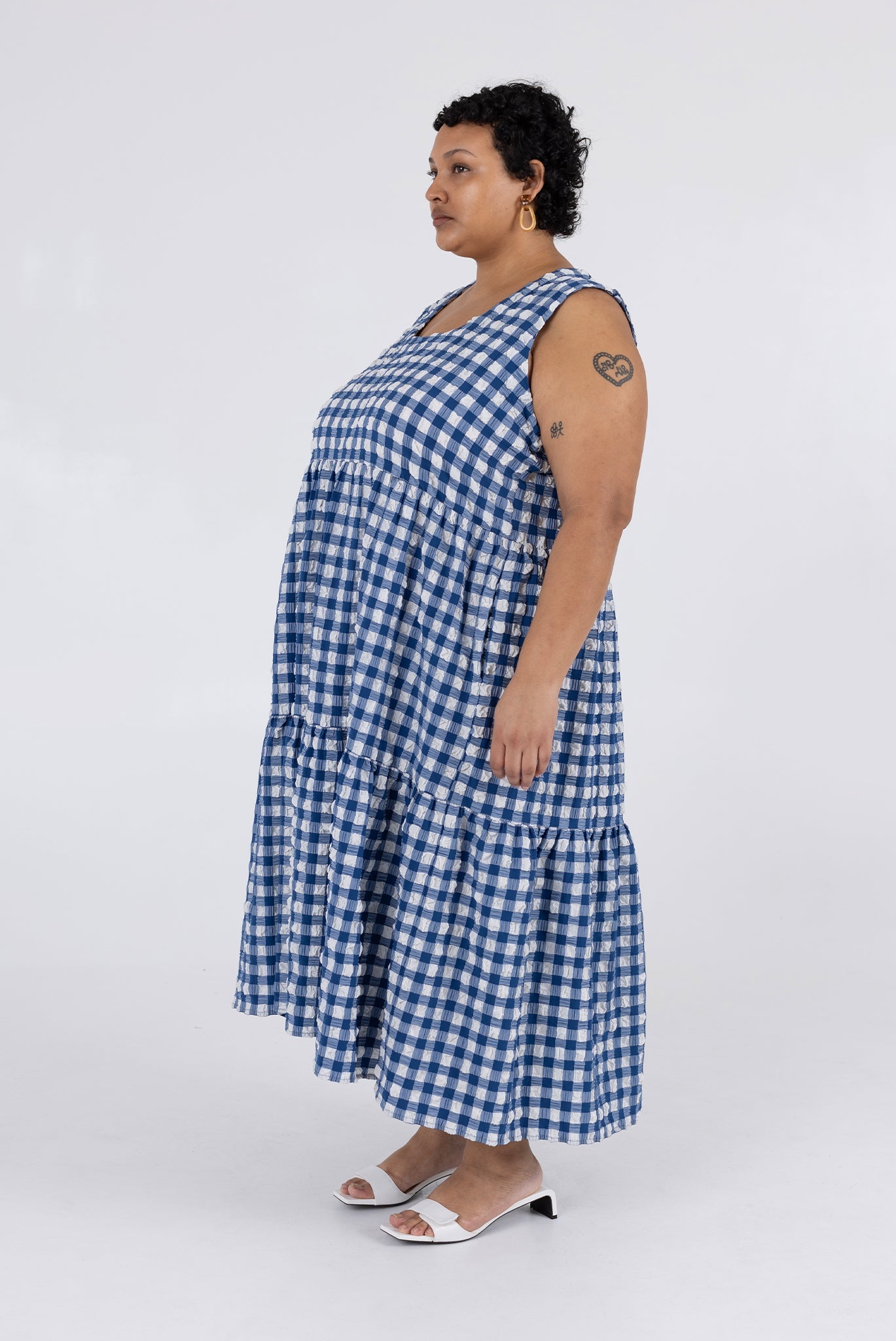 WRAY - Austin Dress - Navy Check -