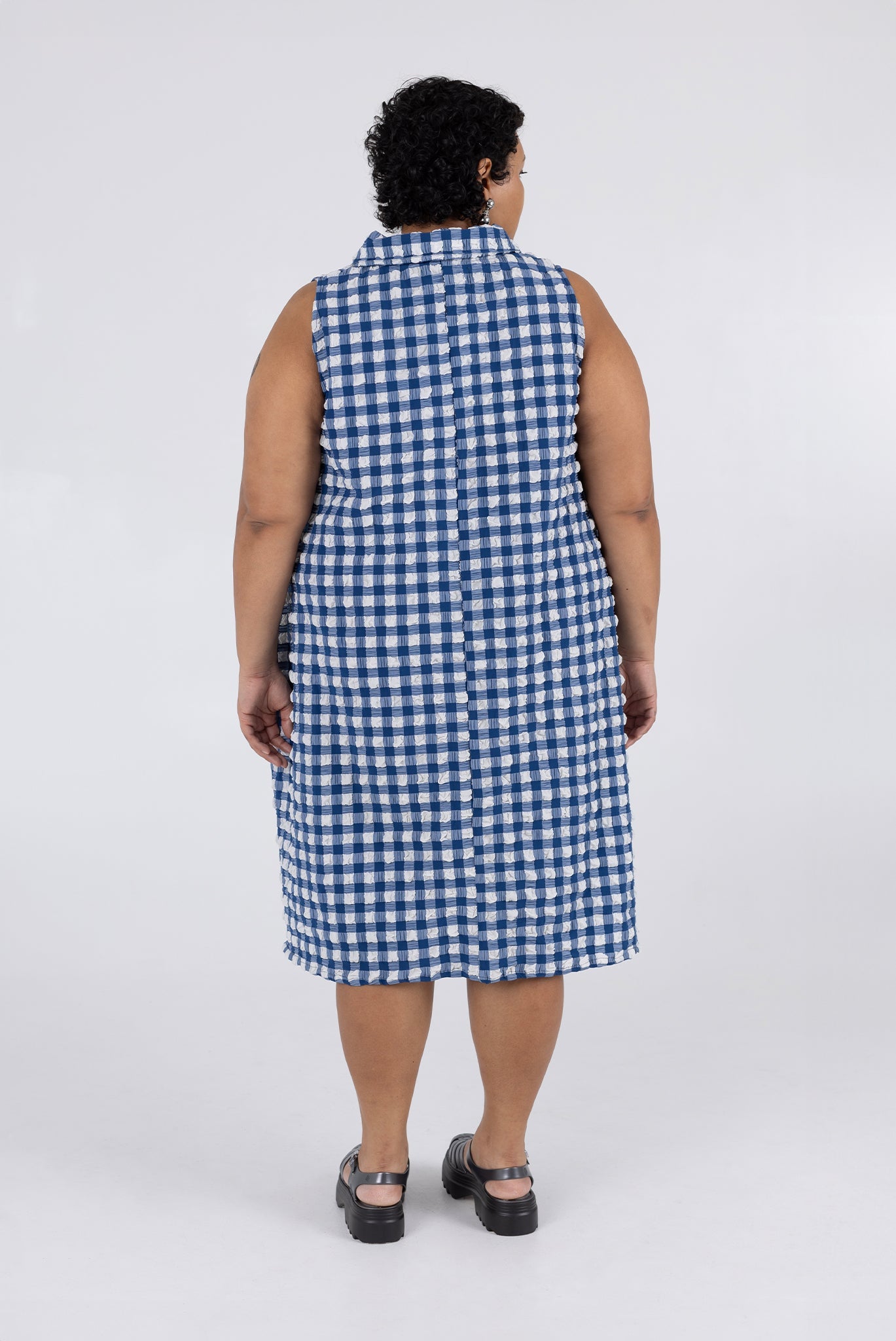 WRAY - Brooks Dress - Navy Check -
