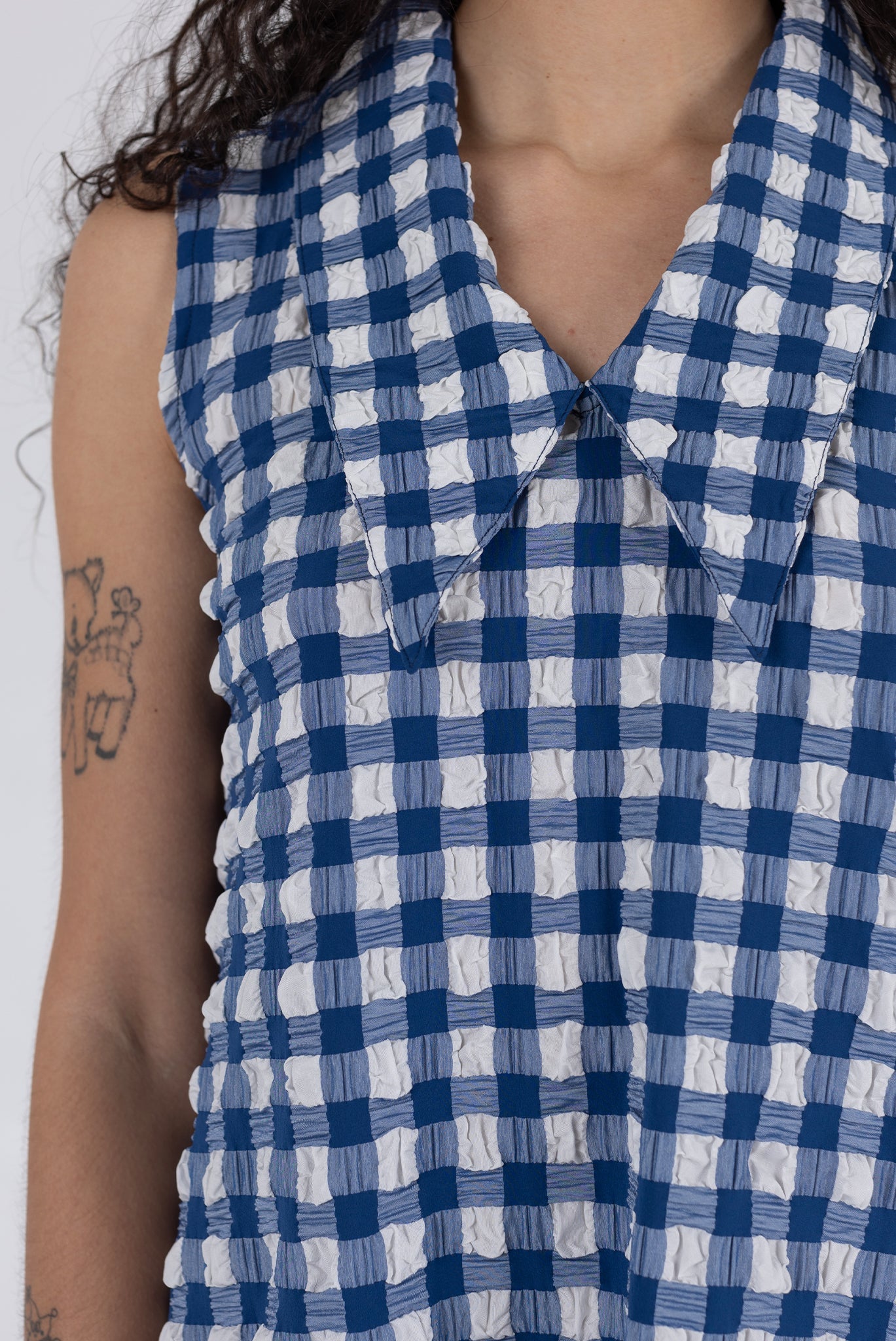 WRAY - Brooks Dress - Navy Check -