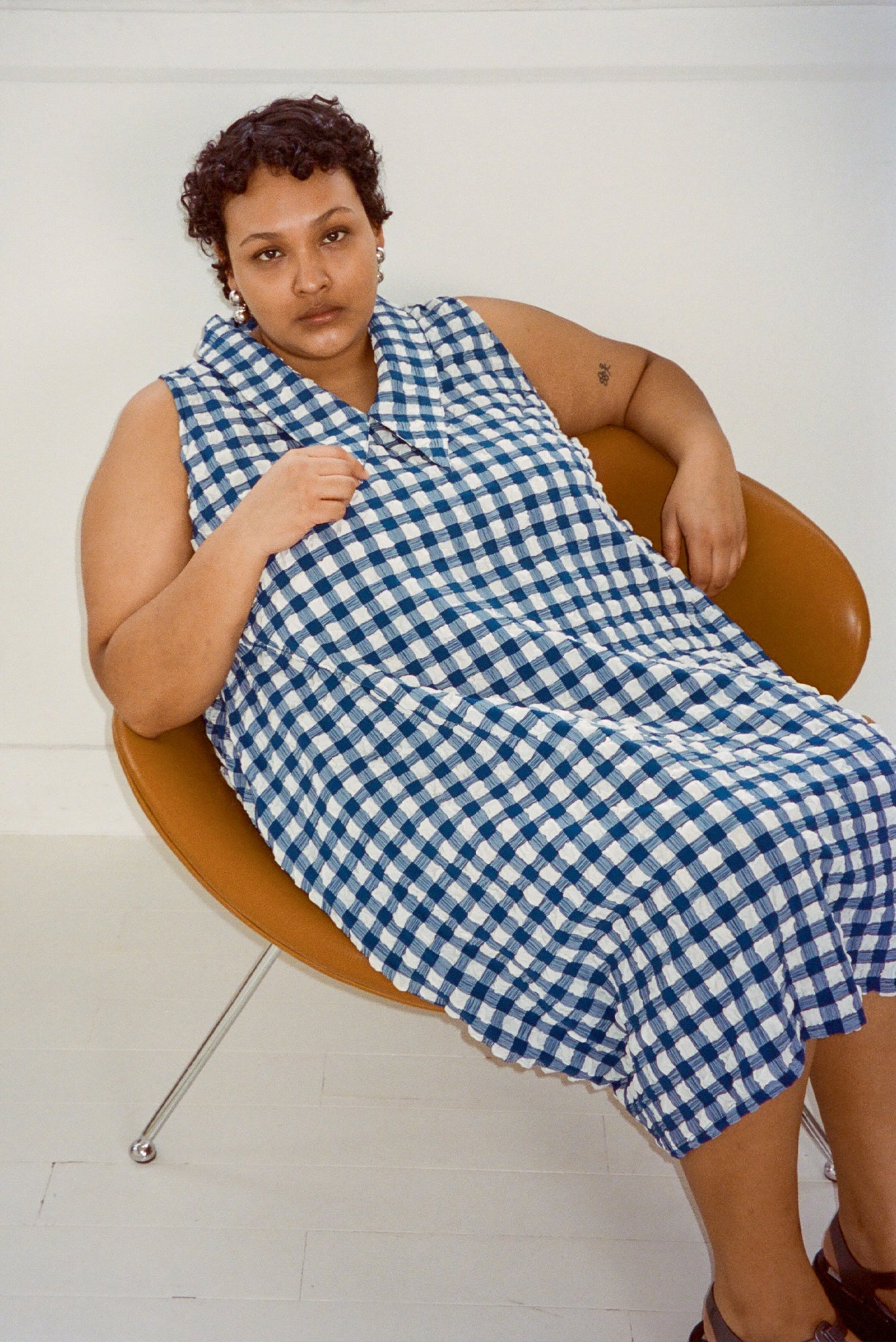 WRAY - Brooks Dress - Navy Check -