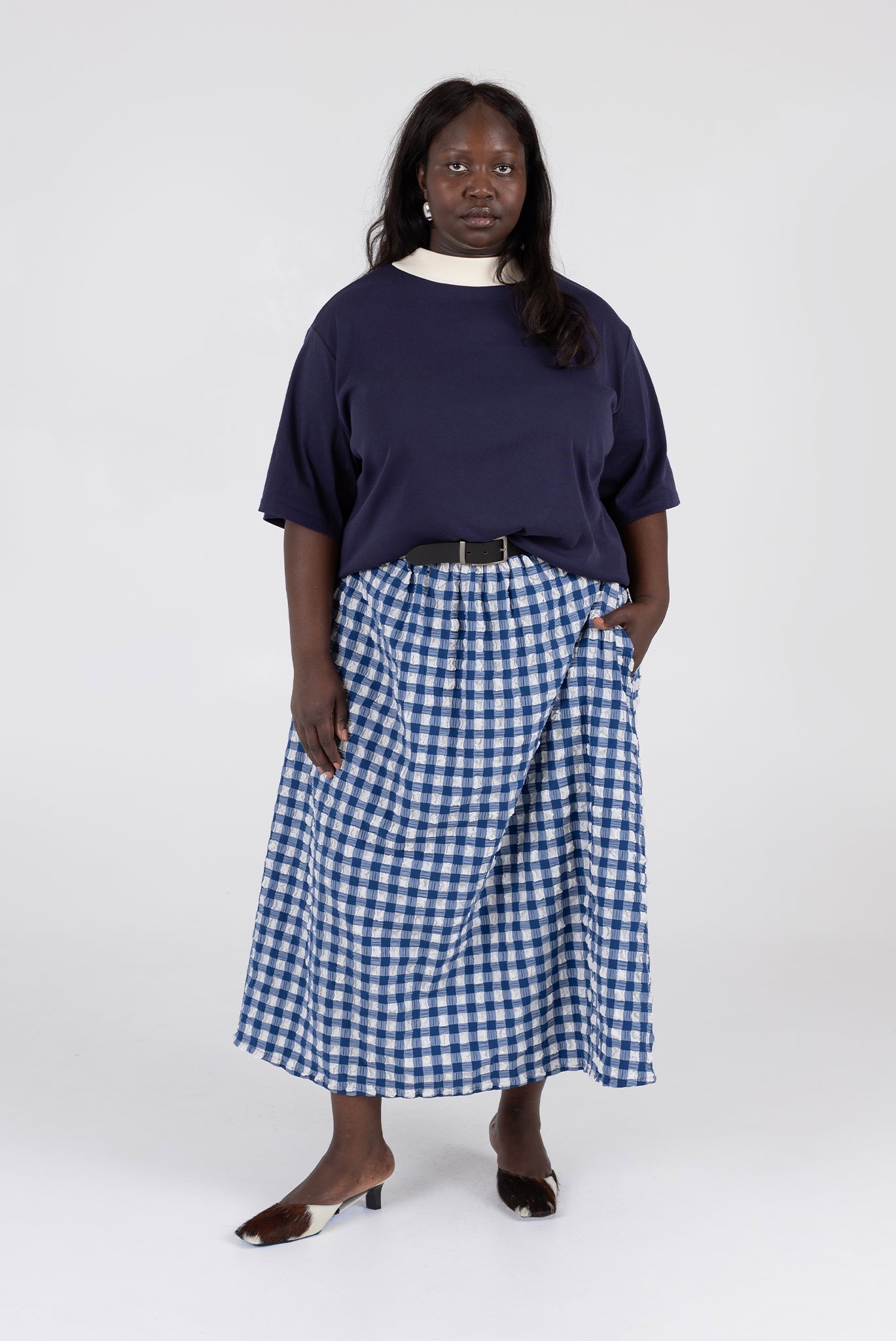 WRAY - Saturday Skirt - Navy Check -