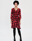 WRAY - Swan Dress - Carnation Dot -