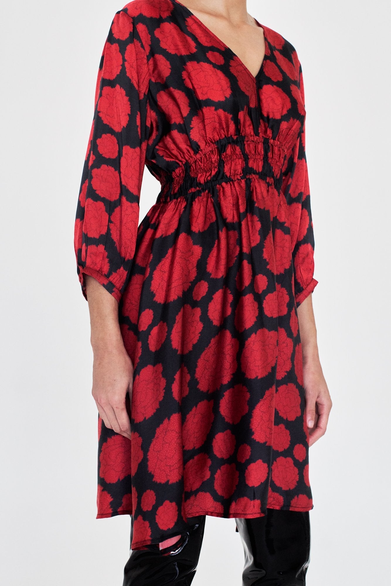 WRAY - Swan Dress - Carnation Dot -