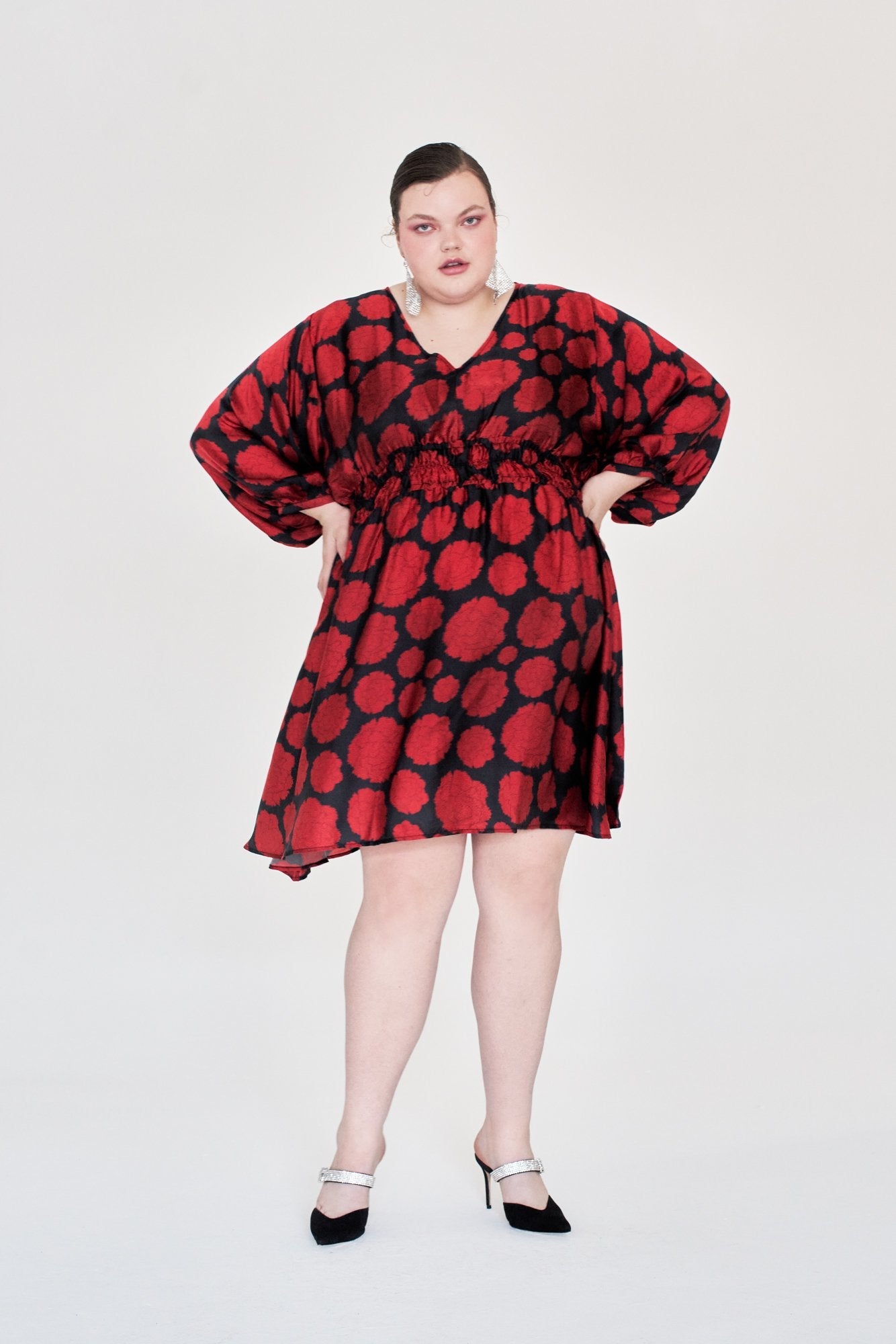 WRAY - Swan Dress - Carnation Dot -