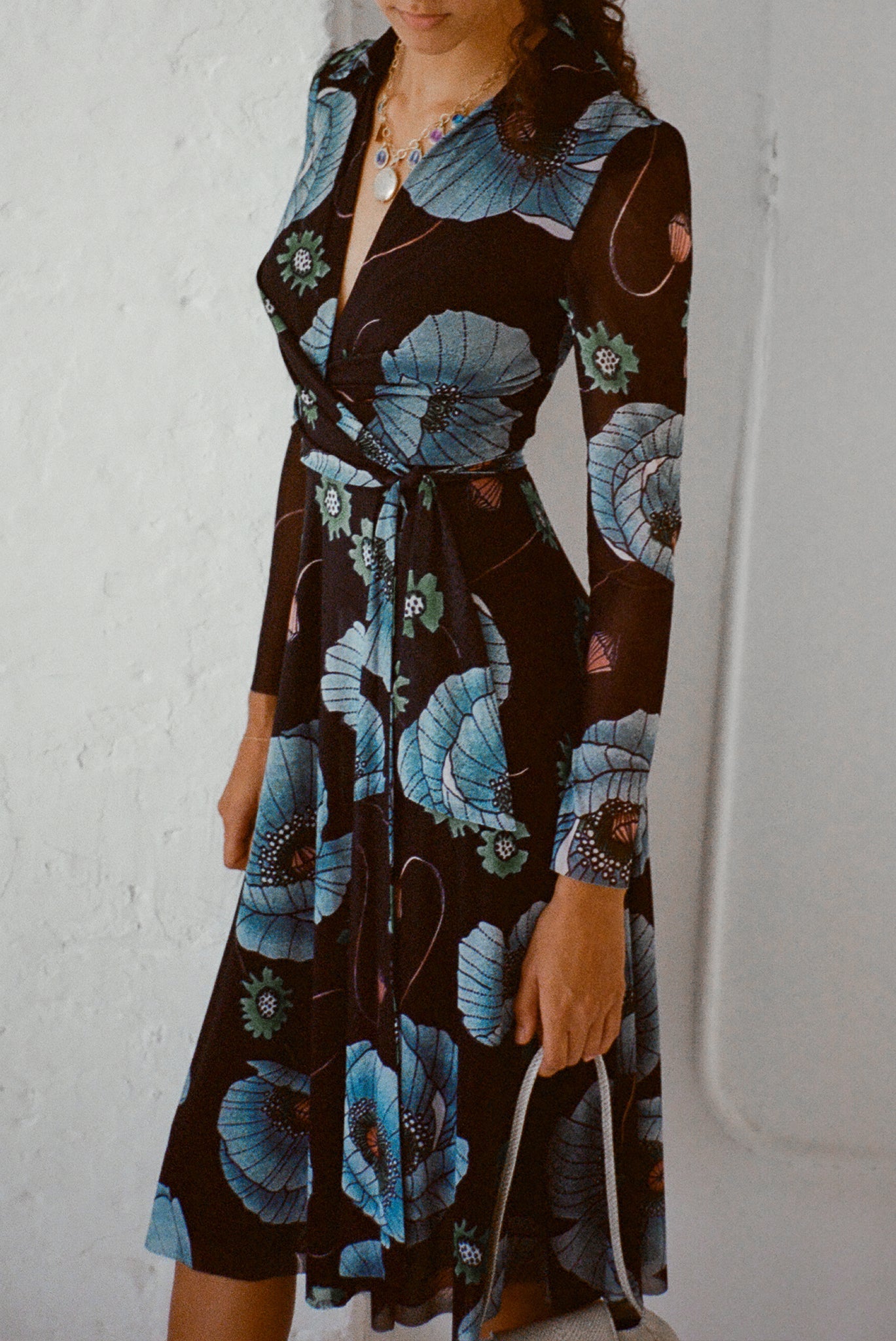 WRAY - Enid Wrap Dress - Night Poppy -