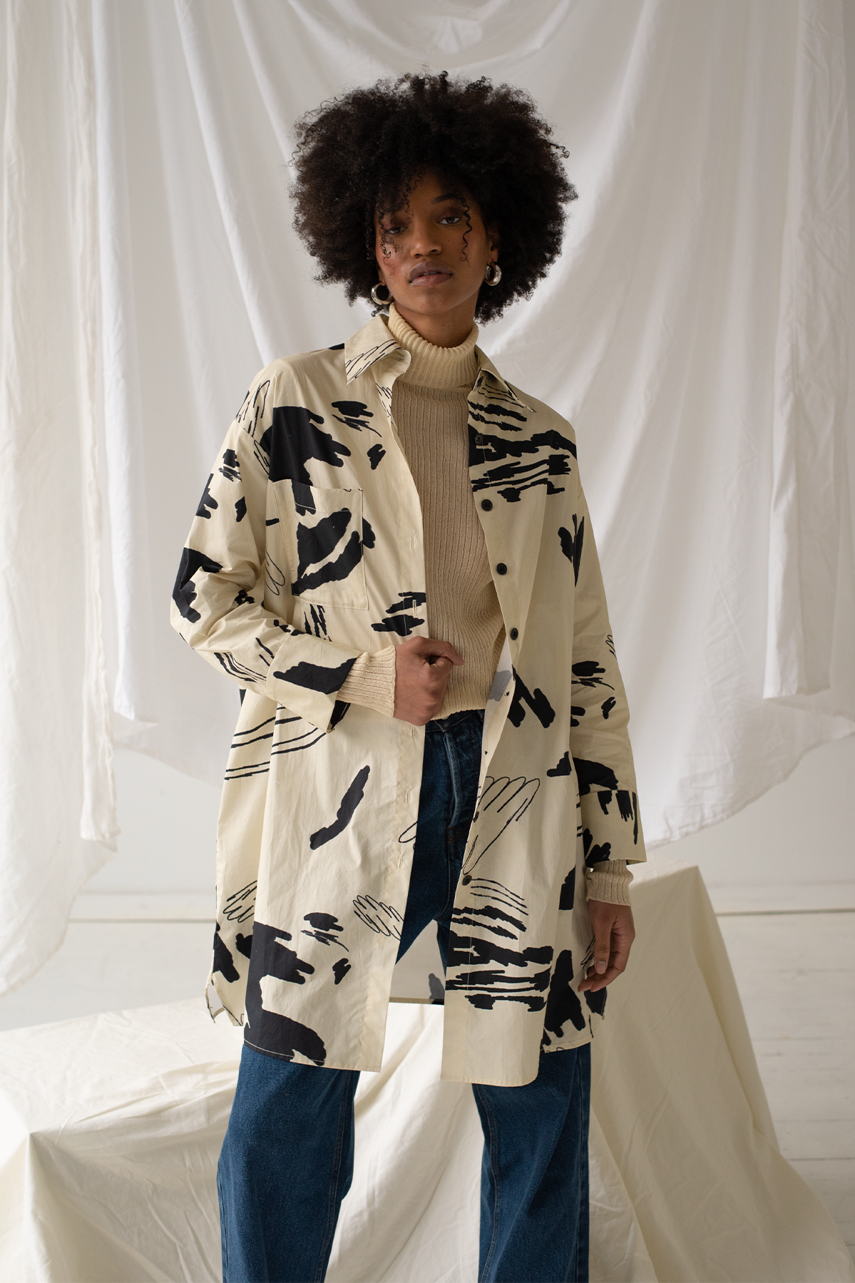 WRAY - Etore Shirt Dress - Fusco Sketch -