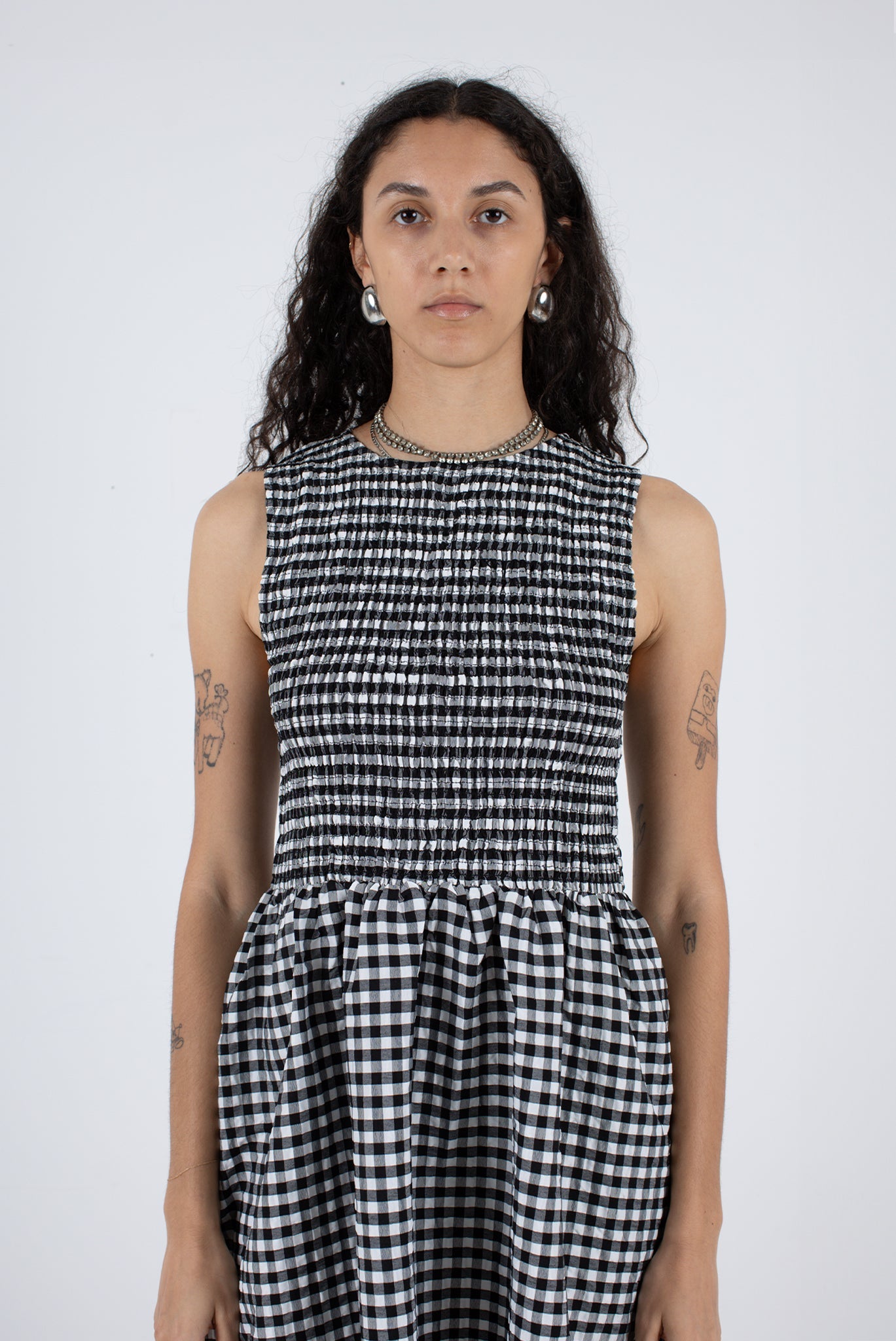 WRAY - Garden Dress - Black Check -