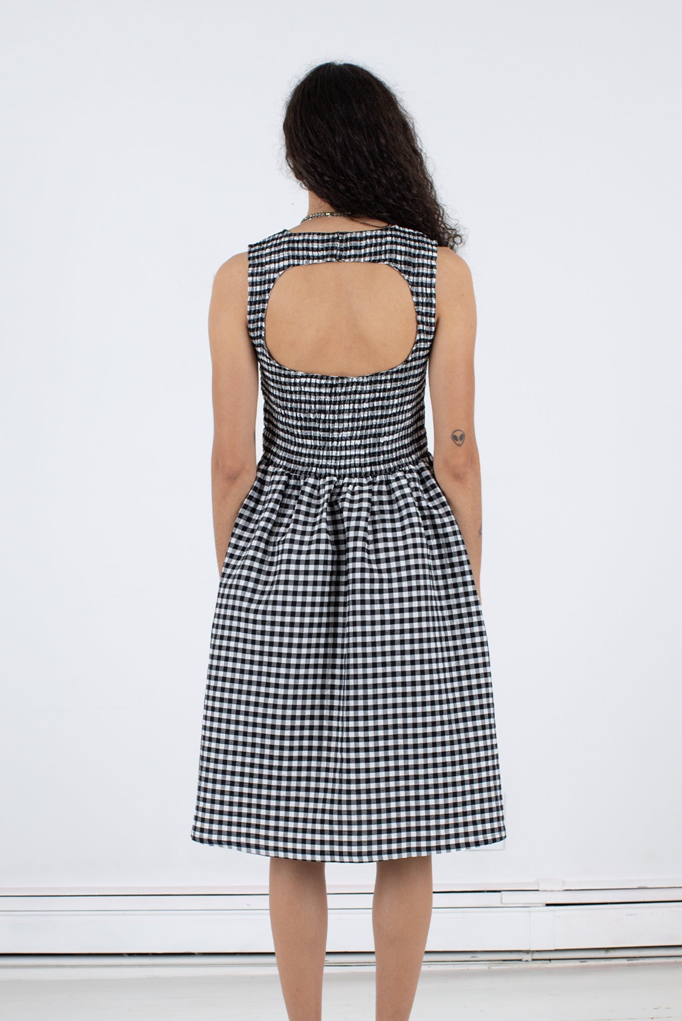 WRAY - Garden Dress - Black Check -