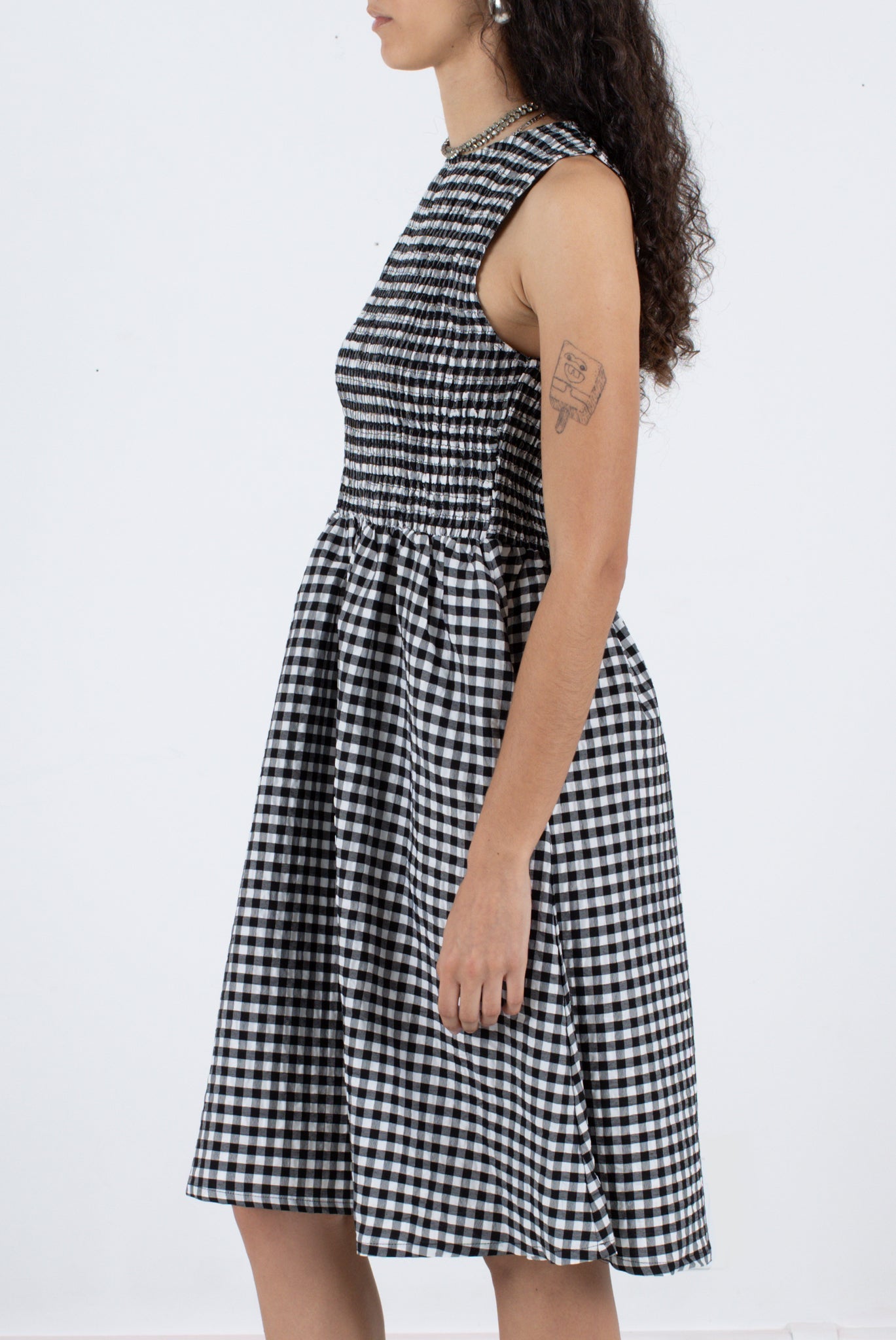 WRAY - Garden Dress - Black Check -
