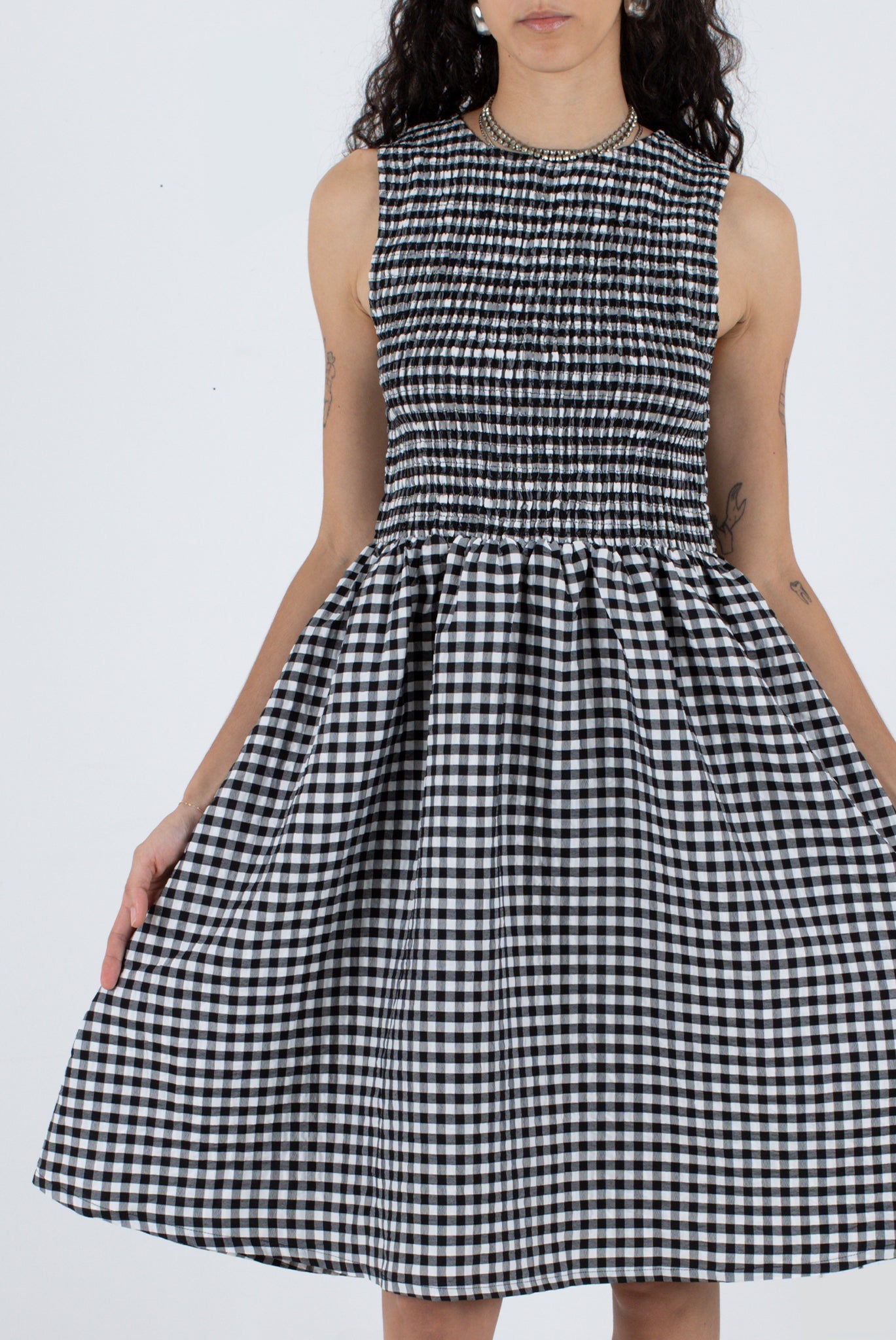 WRAY - Garden Dress - Black Check -