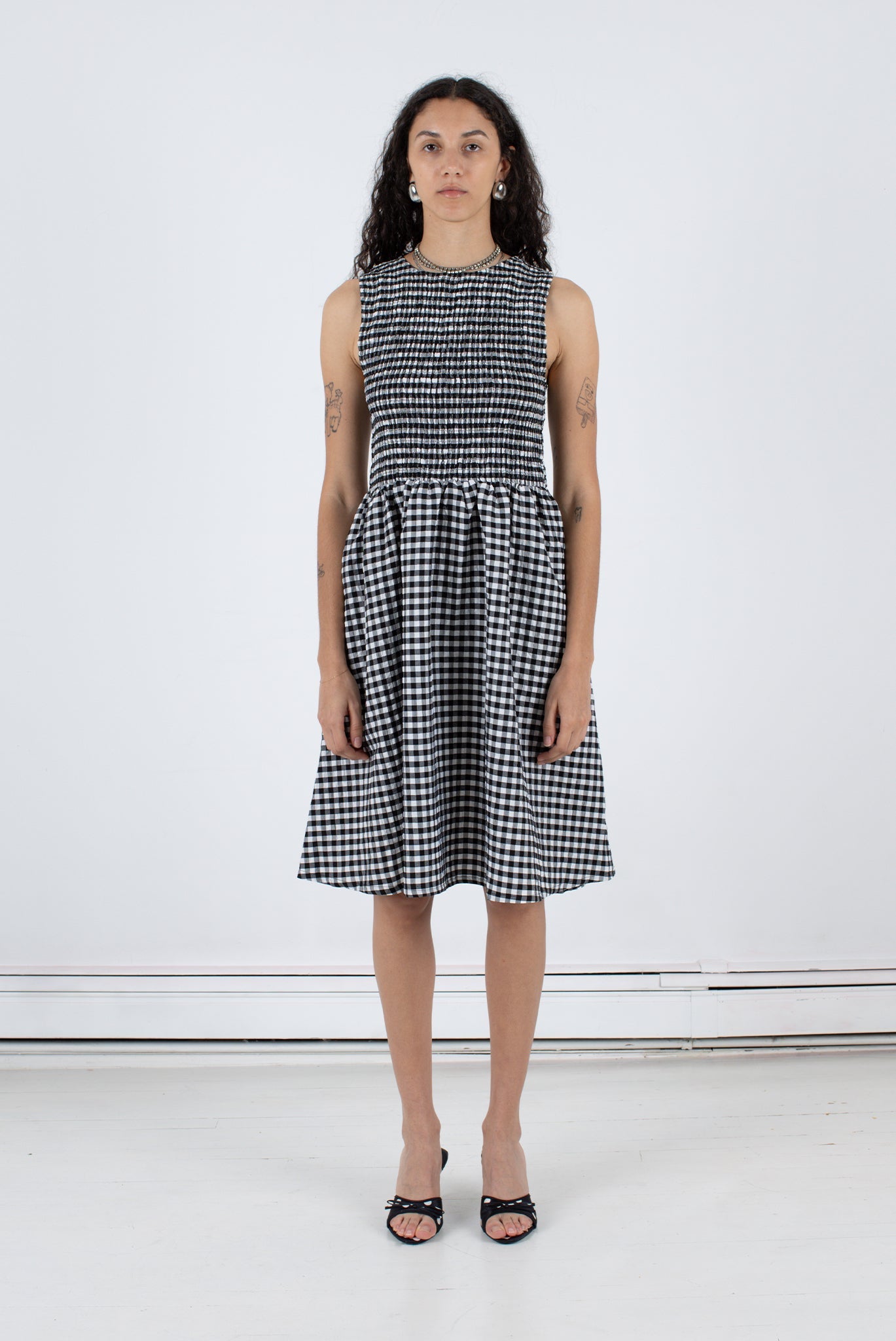 WRAY - Garden Dress - Black Check -