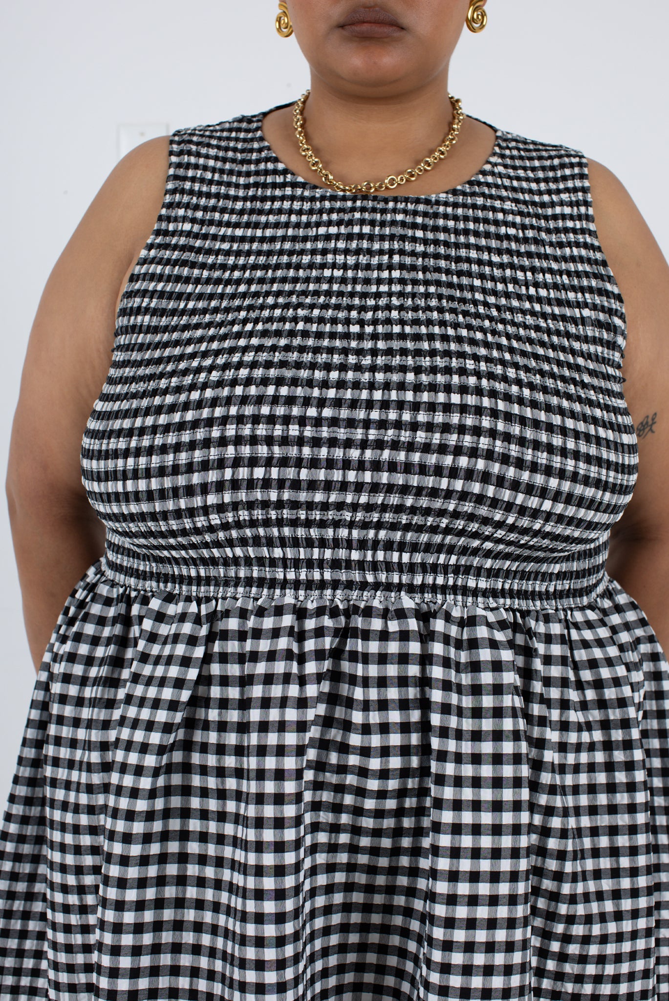 WRAY - Garden Dress - Black Check -