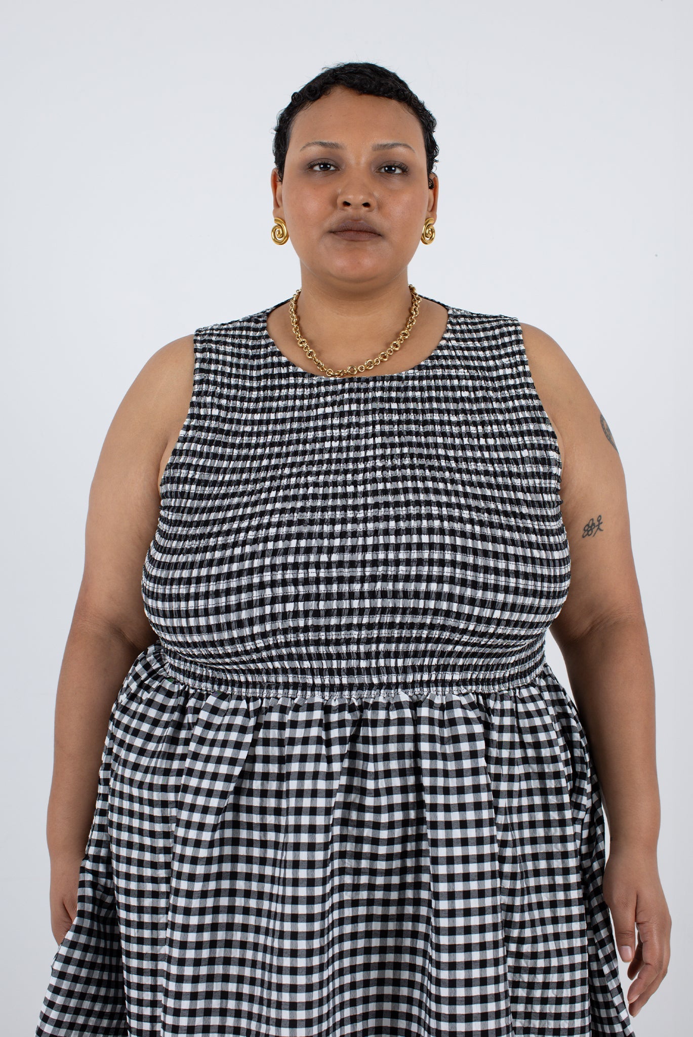 WRAY - Garden Dress - Black Check -