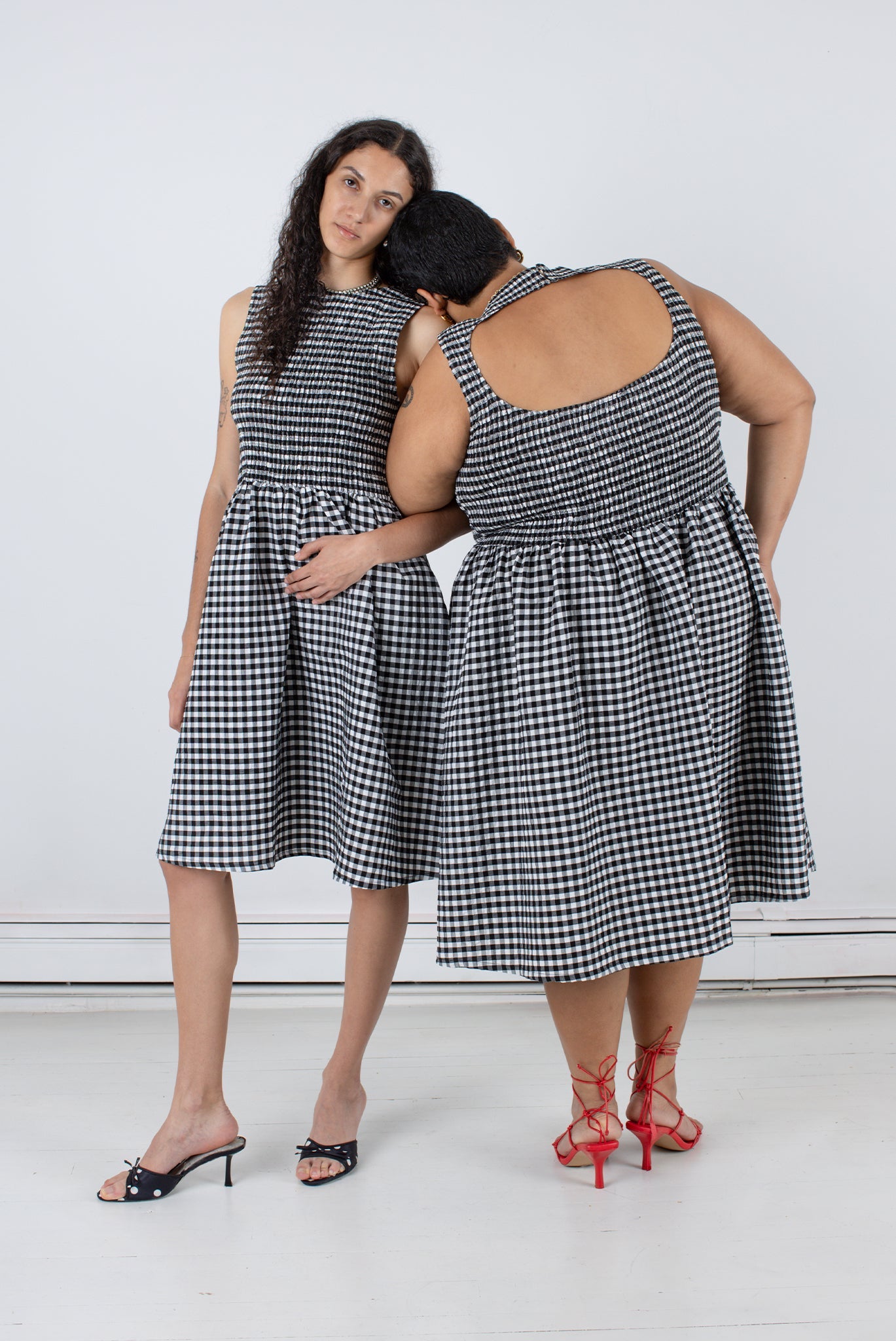 WRAY - Garden Dress - Black Check -