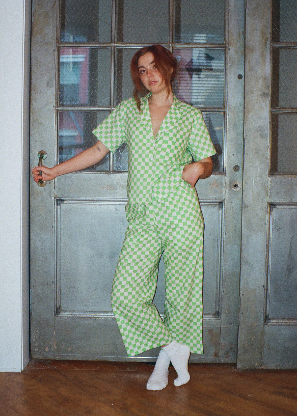 WRAY - Long Lounge Set - Pistachio Check -