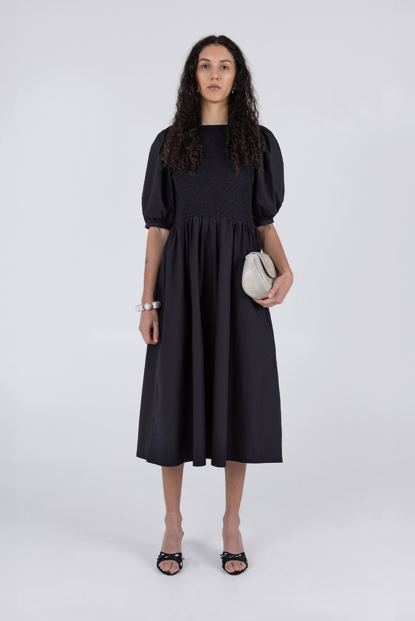 WRAY - Mott Dress - Cotton Poplin Black -