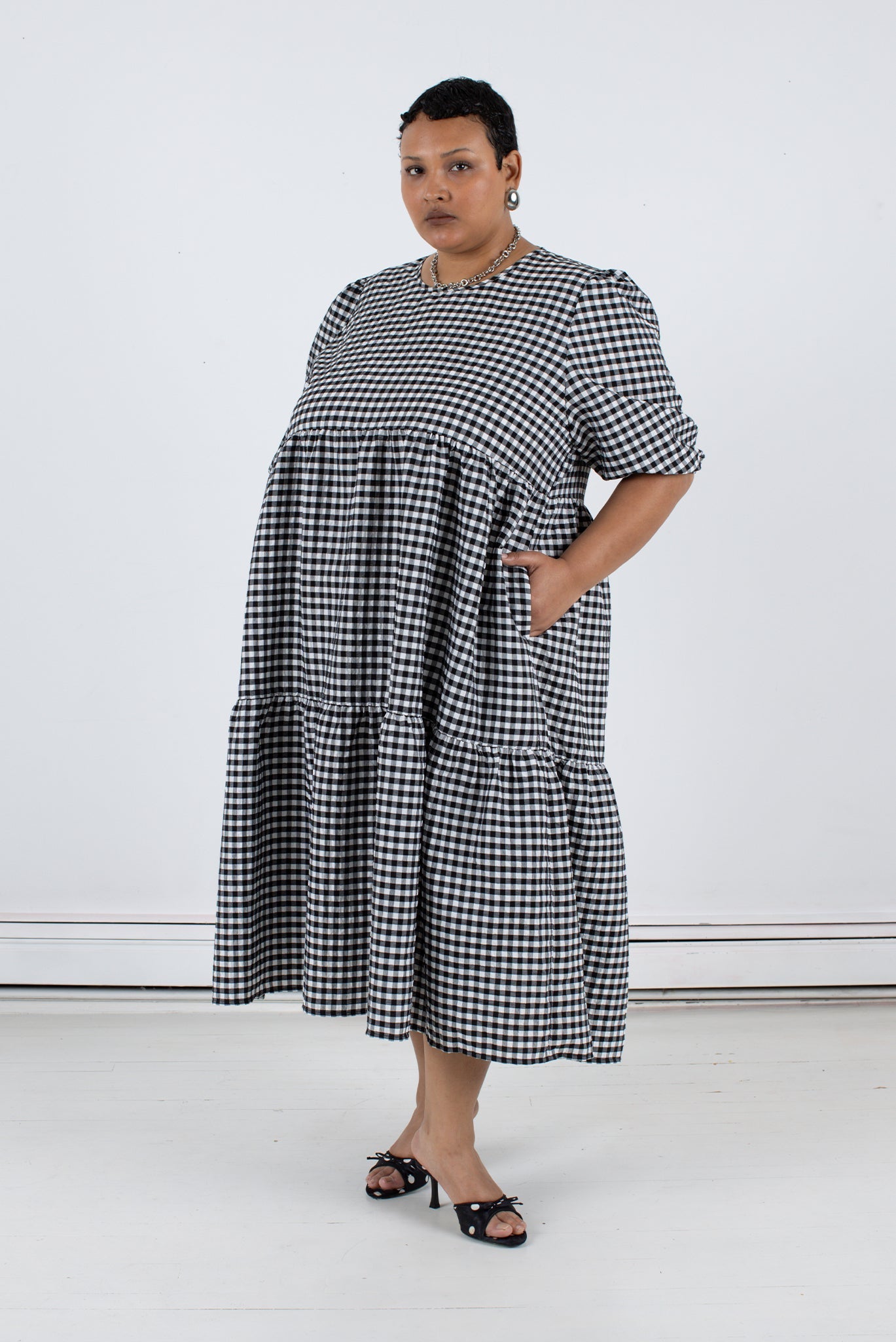 WRAY - Rosemary Dress - Black Check -