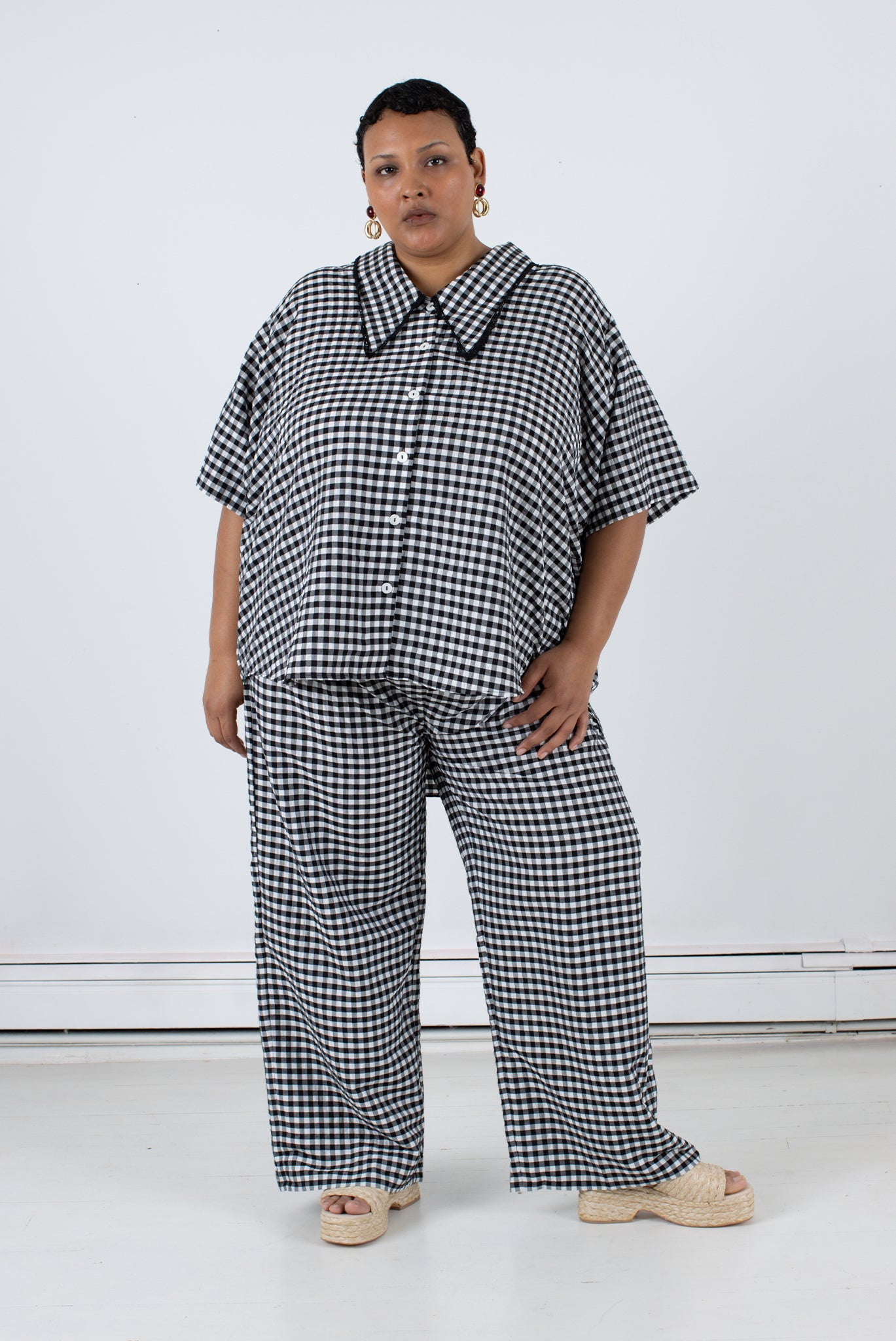 WRAY - Luna Pant - Black Check -