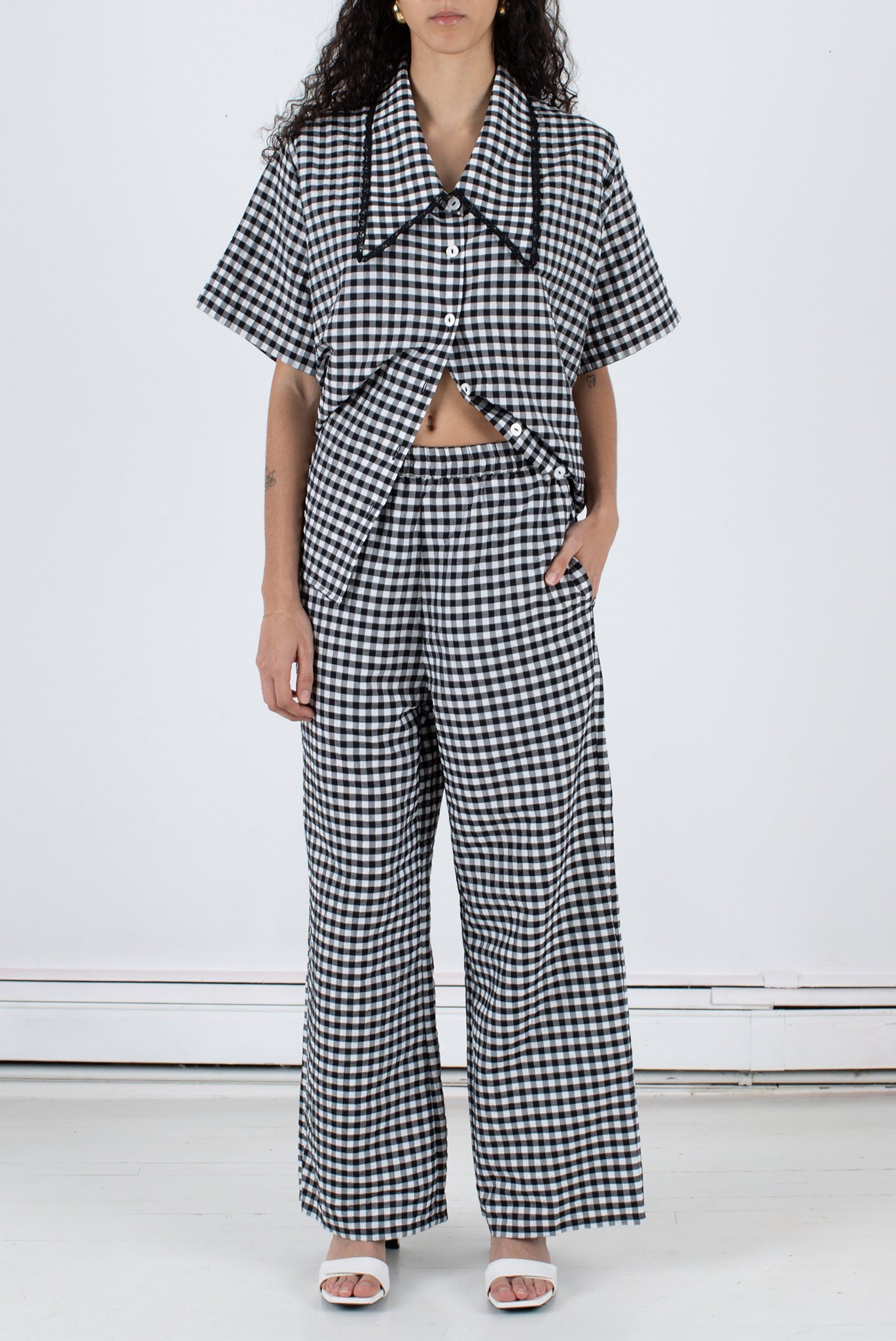 WRAY - Luna Pant - Black Check -