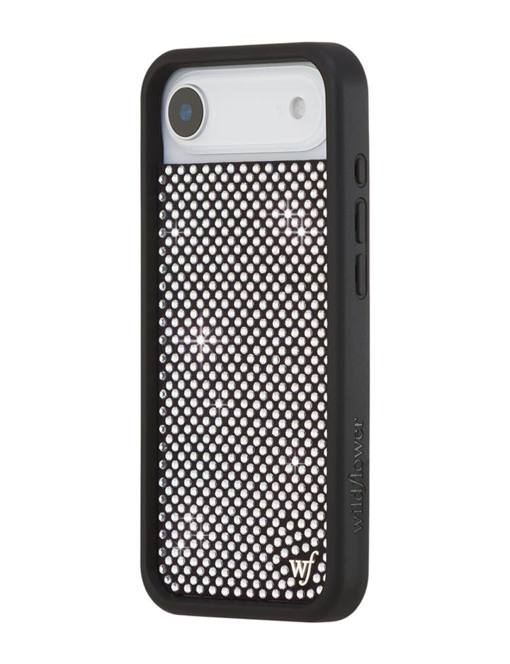 Wildflower iPhone case 17 Air Rhinestone | White Sparkle Cute