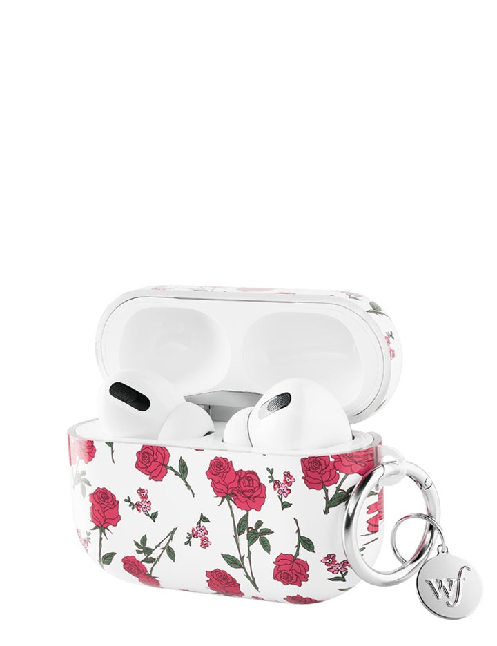 wildflower red roses airpods pro case