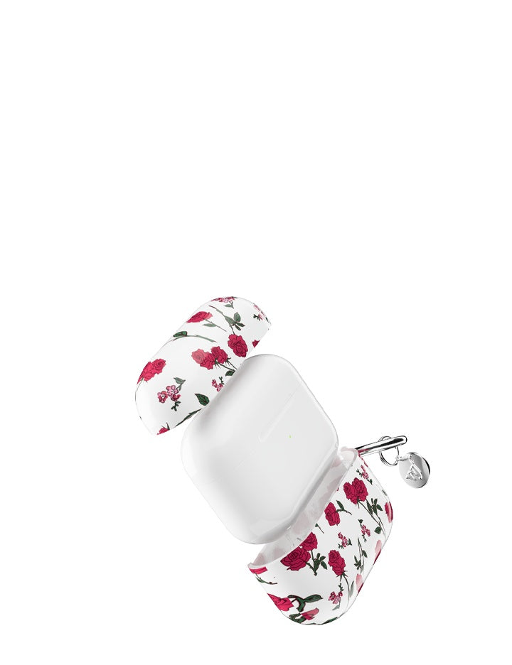 wildflower red roses airpods pro case
