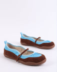 Intentionally Blank - Pulse Suede Mary Jane Ballet Sneaker - BABY BLUE TAN TEXTILE SUEDE COMBO