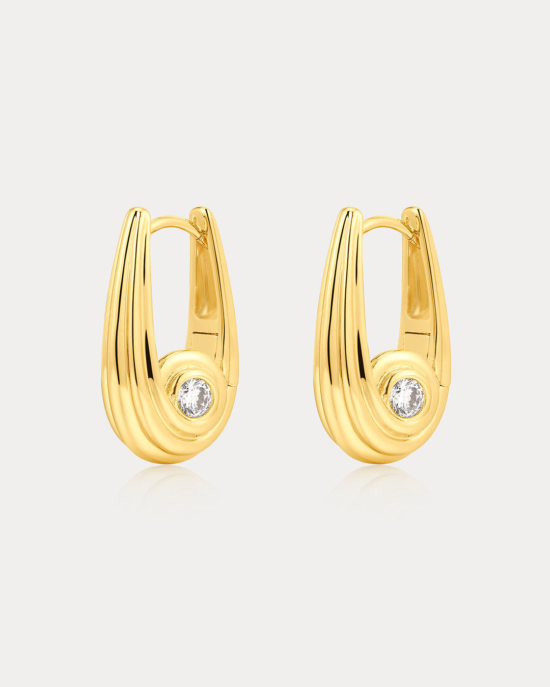 Luv Aj - Wave Bezel Hoops -