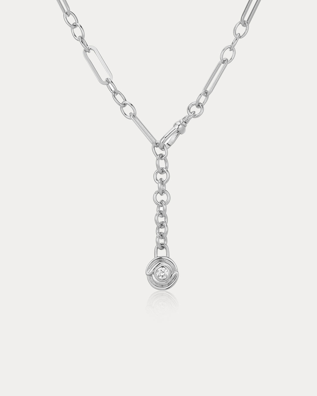 Luv Aj - The Wave Bezel Lariat - Silver