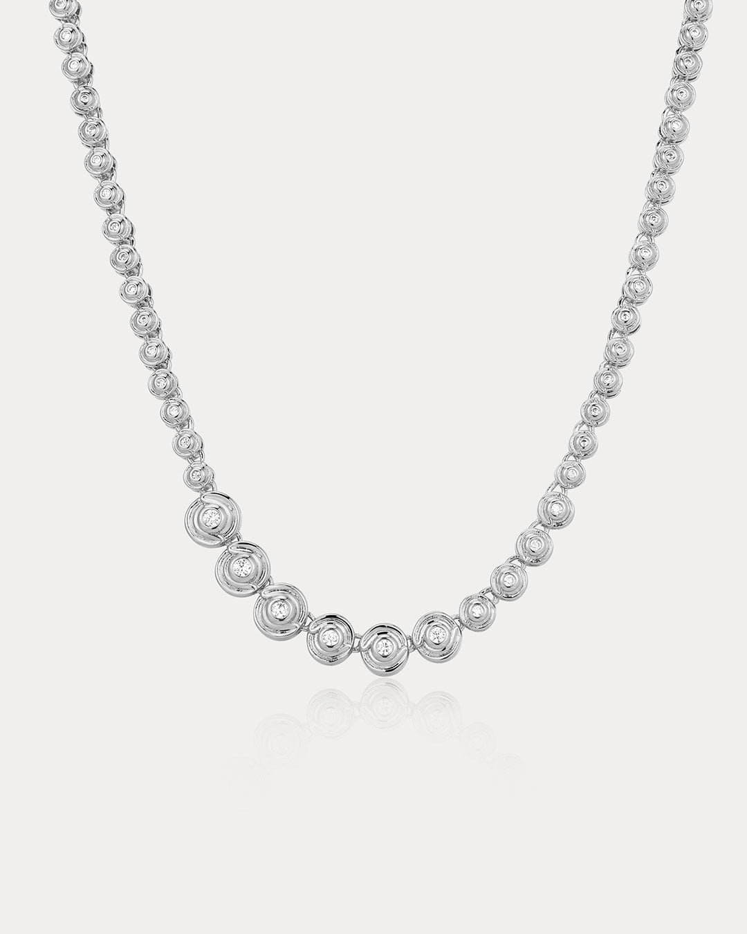 Luv Aj - Wave Bezel Tennis Necklace - Silver