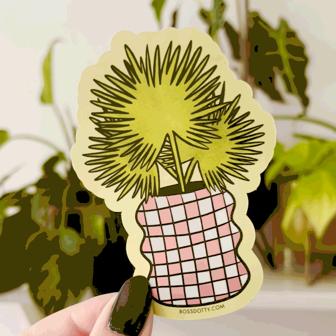 BOSS DOTTY PAPER Co. - Wavy Palms Matte Metallic Sticker -