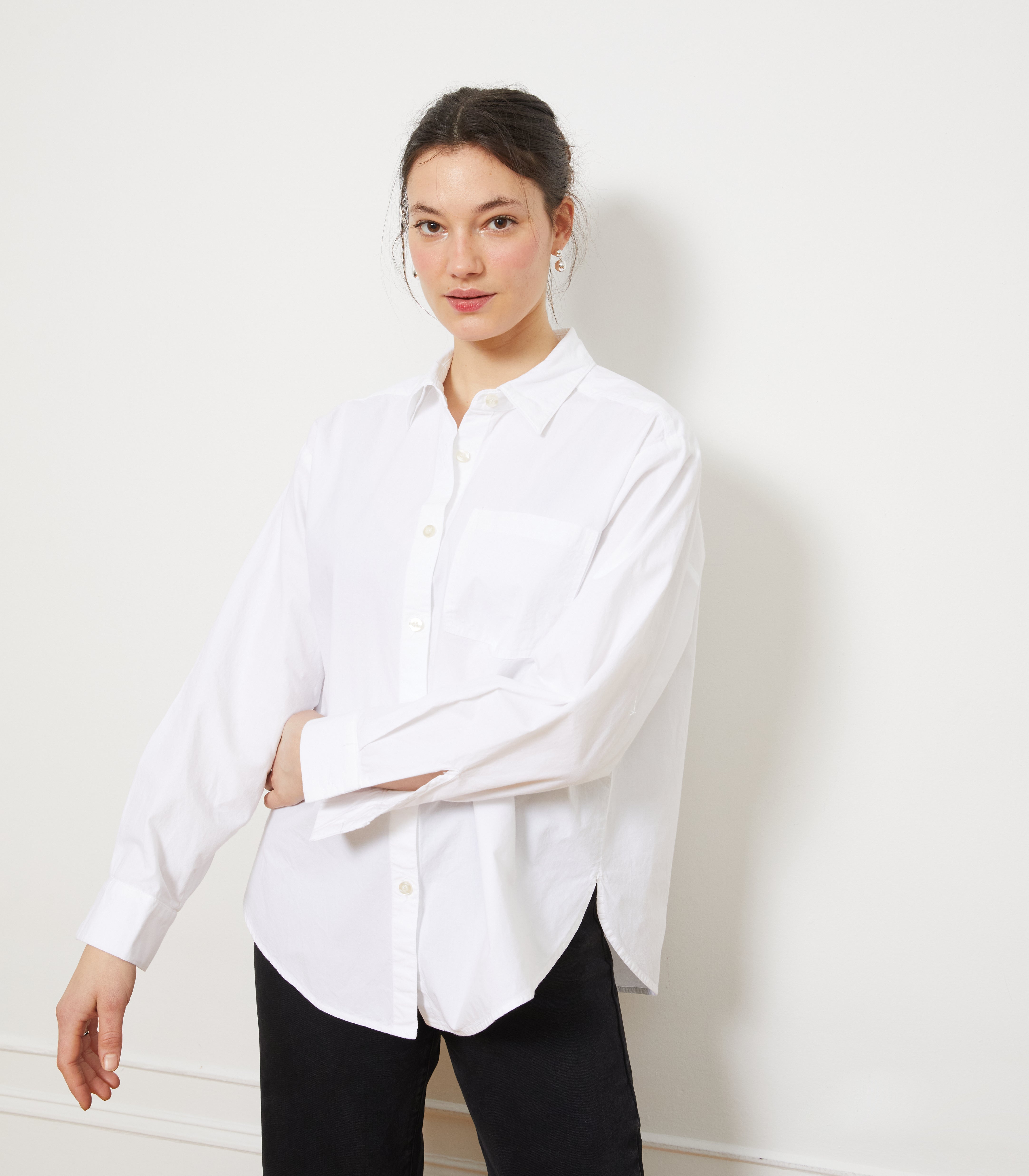 Offe Loup - Long Sleeves - Diana Relaxed Button Up Shirt - White – offe market