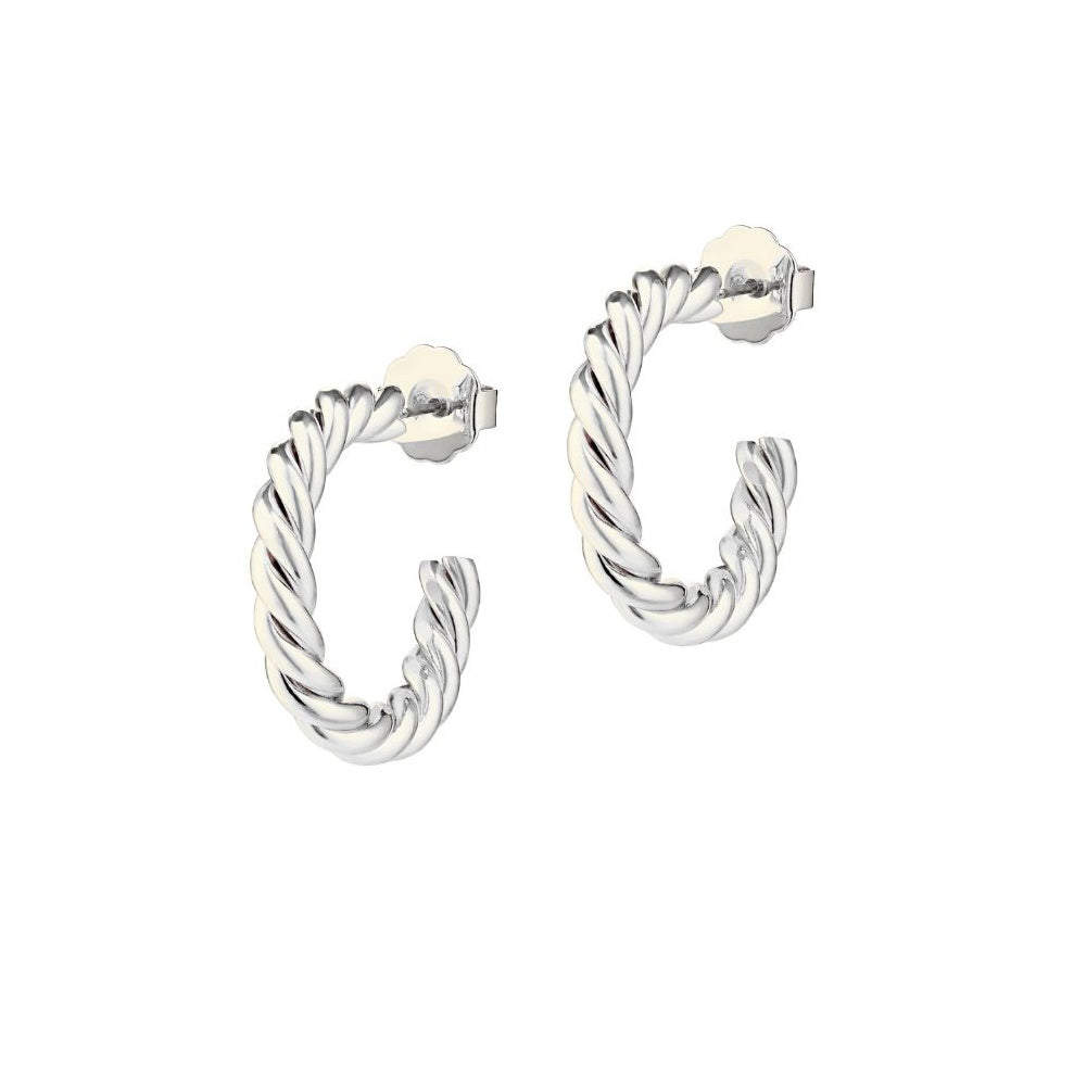 Celeste Starre - Twisted Love Earrings - White Gold -