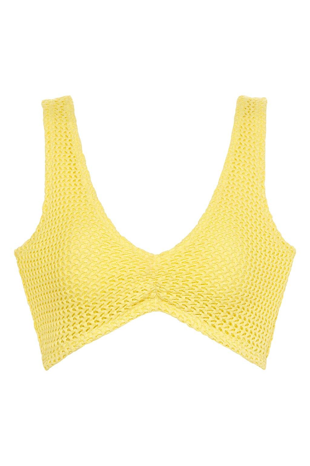 Montce - Yellow Crochet Kim Variation Bikini Top -