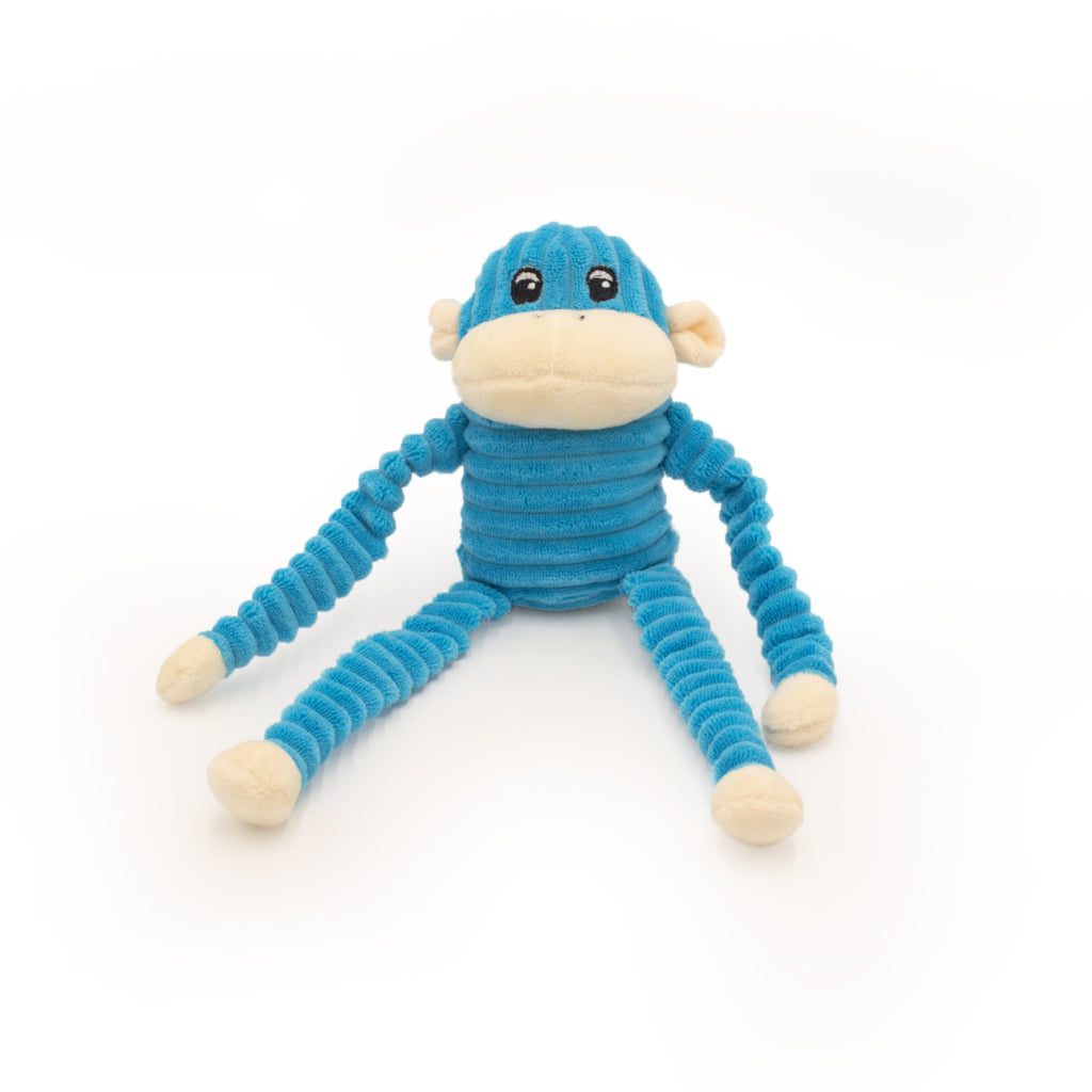 Zippy Paws - Spencer the Crinkle Monkey 2-Pack - Small Rainbow and Blue -