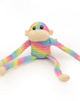 Zippy Paws - Spencer the Crinkle Monkey 2-Pack - Small Rainbow and Blue -