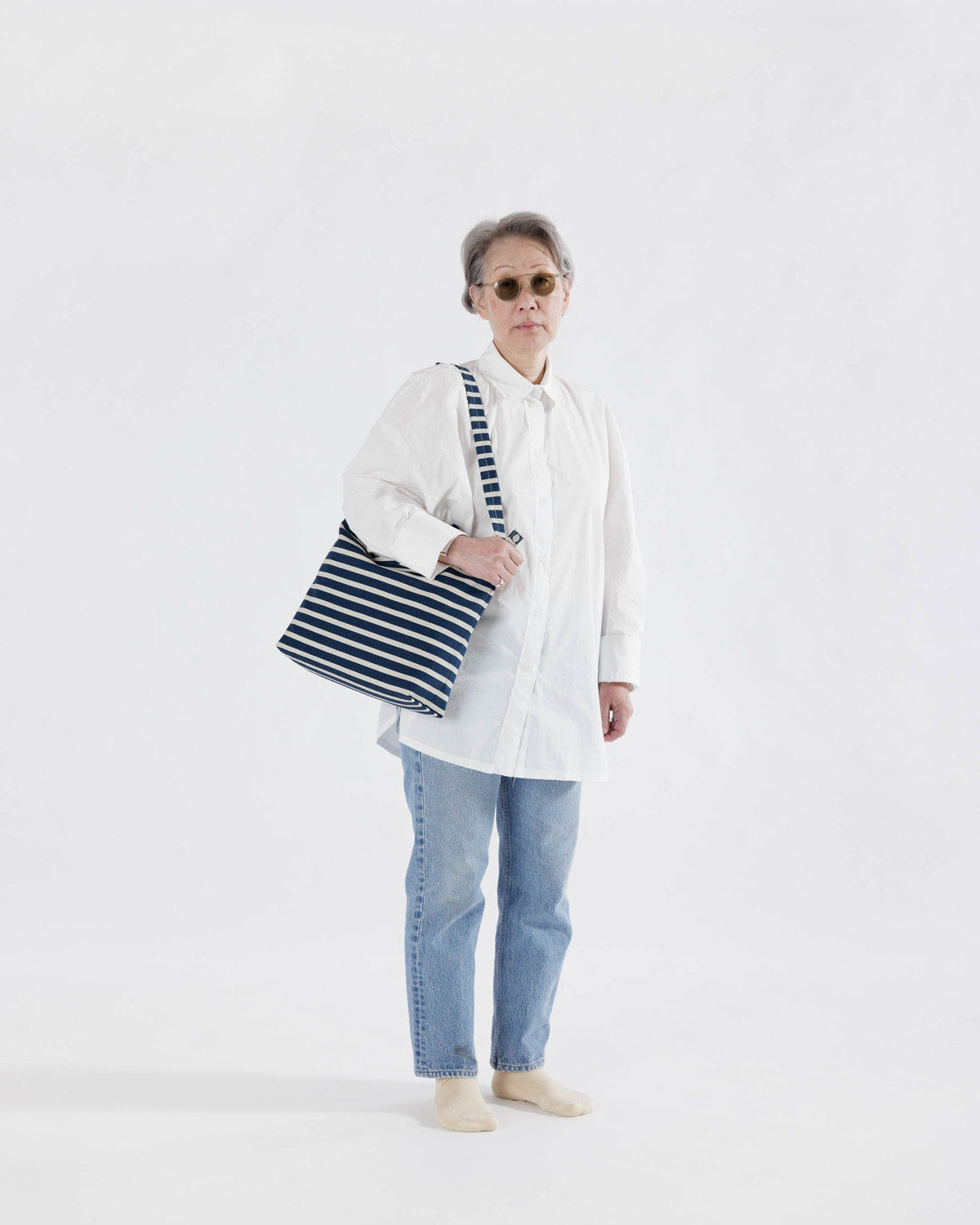 Baggu - Horizontal Zip Duck Bag - Navy Stripe -