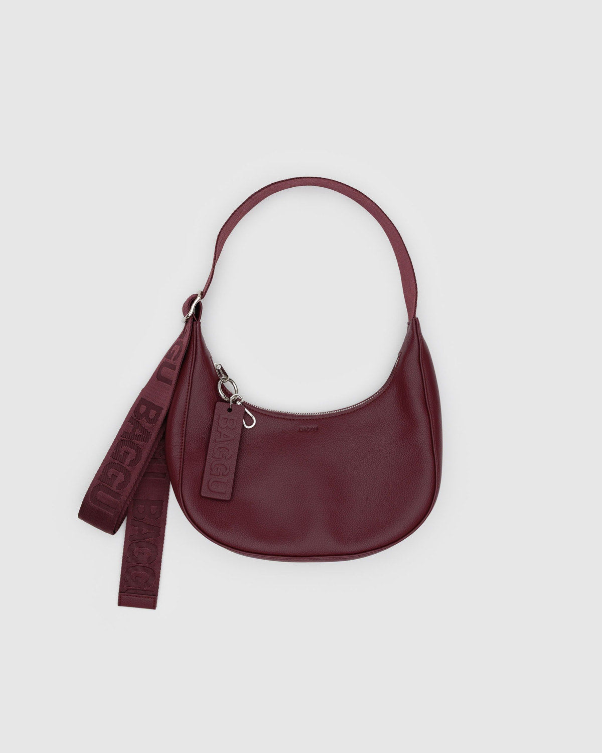 Baggu - Small Recycled Leather Crescent Bag - Mahogany -