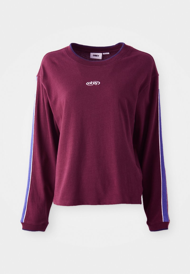 Obey - Rally Sleeve Stripe Long Sleeve - Wine -