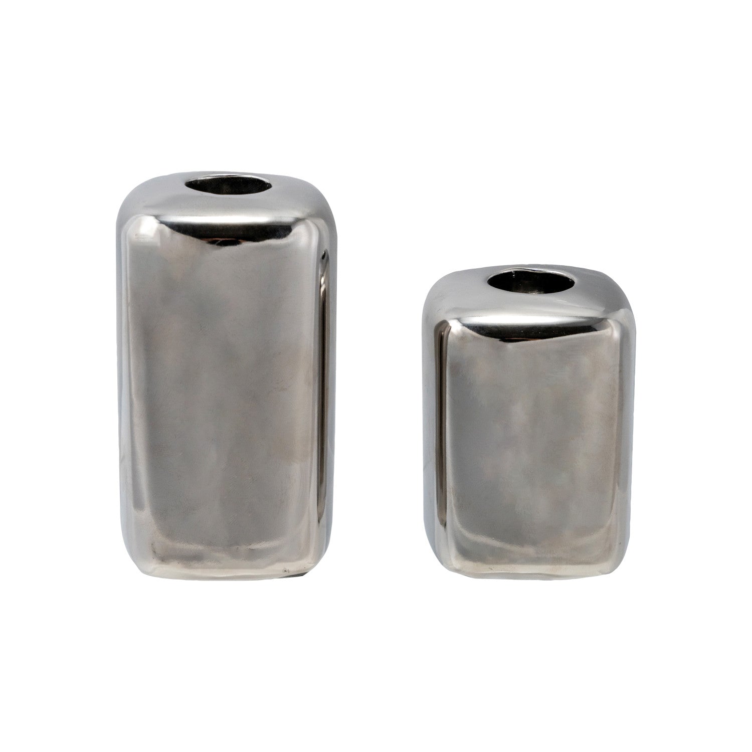 Stoneware Taper Holders - Chrome