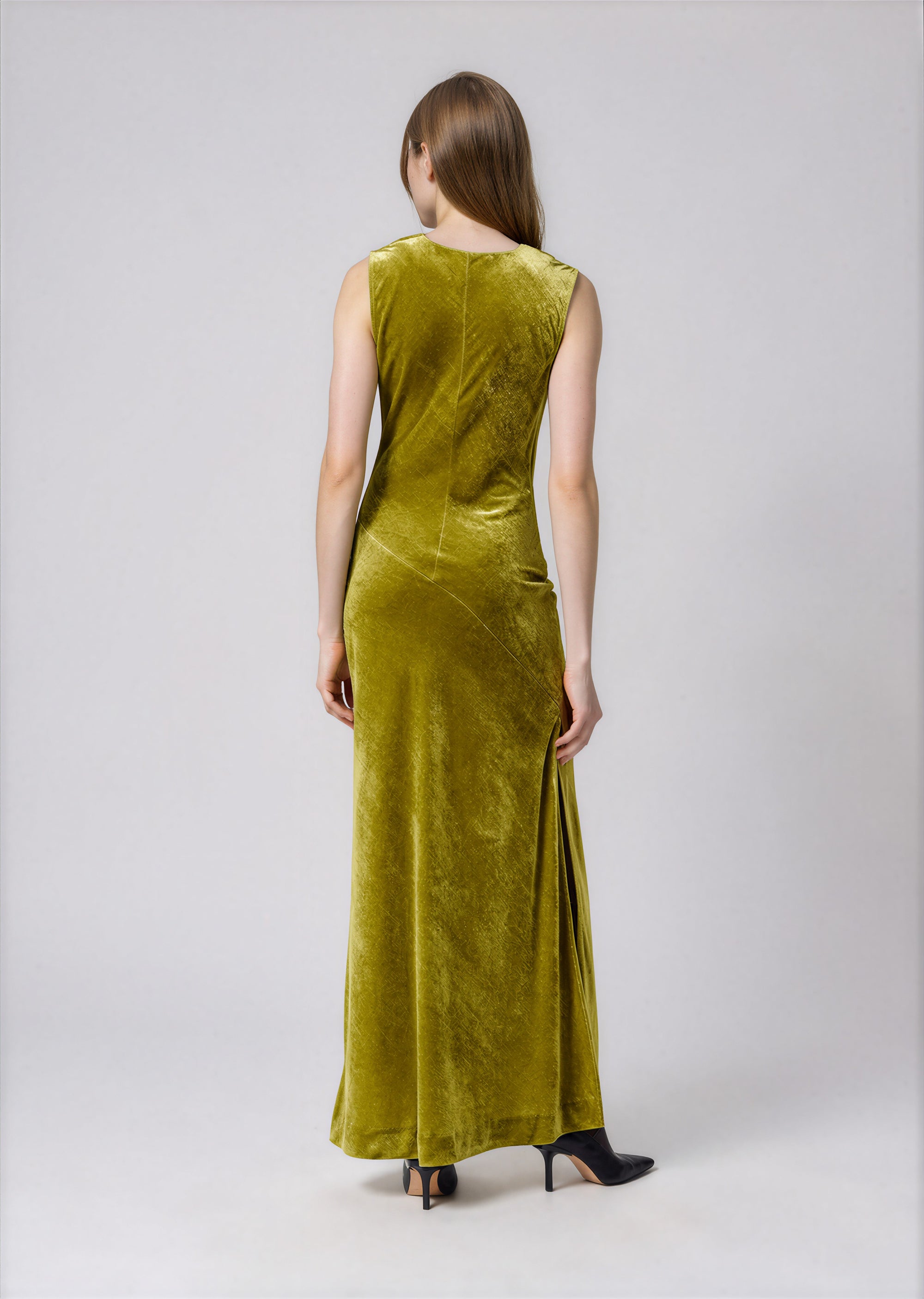 & Other Stories - Charlie Velvet Dress - Green -