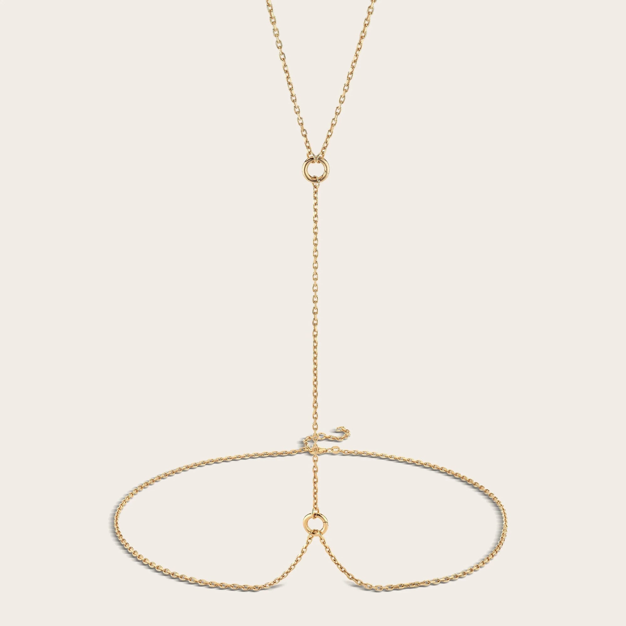Awe Inspired - Double Charm Body Chain - 14K Yellow Gold Vermeil 25-27"