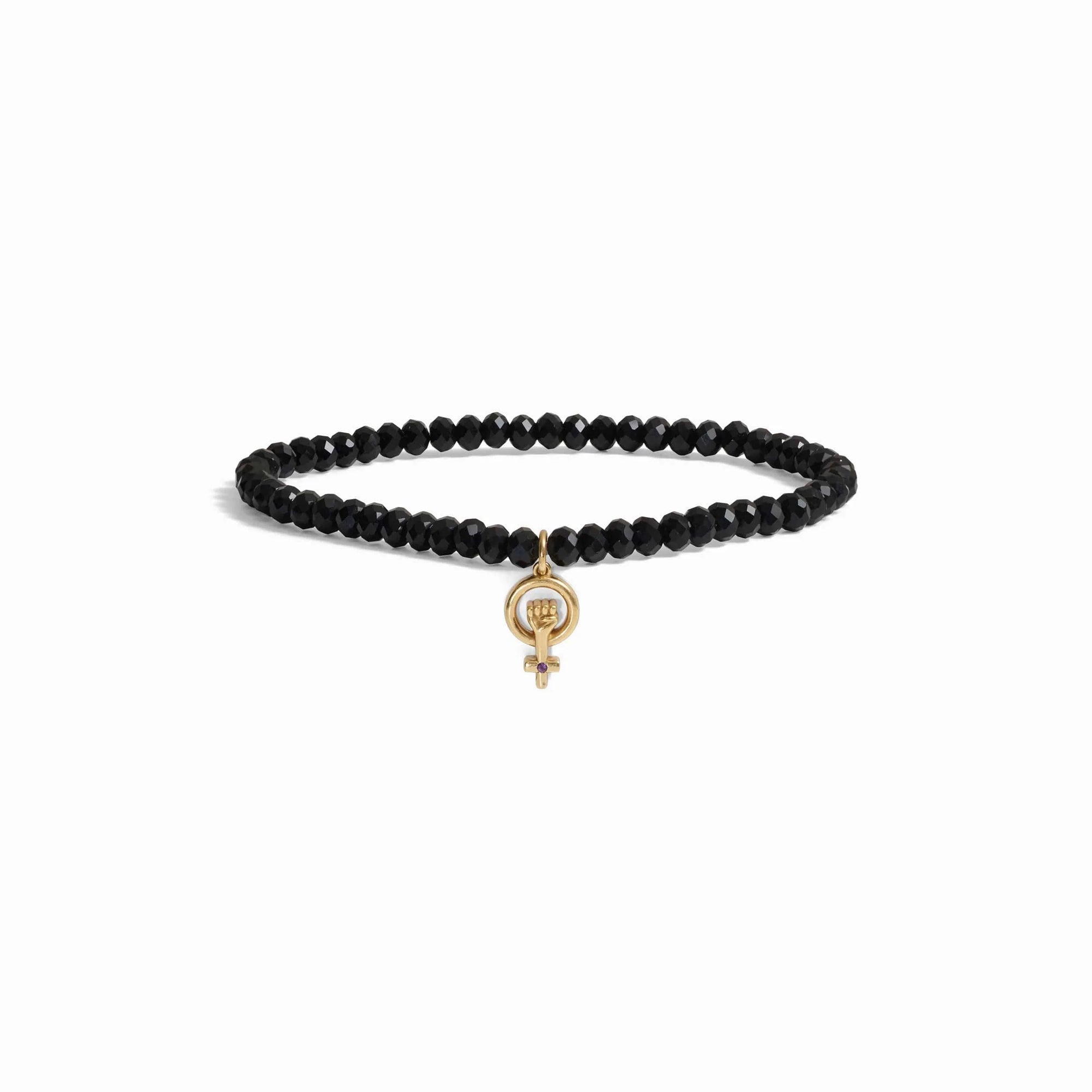 Awe Inspired - Woman Power Onyx Beaded Bracelet -