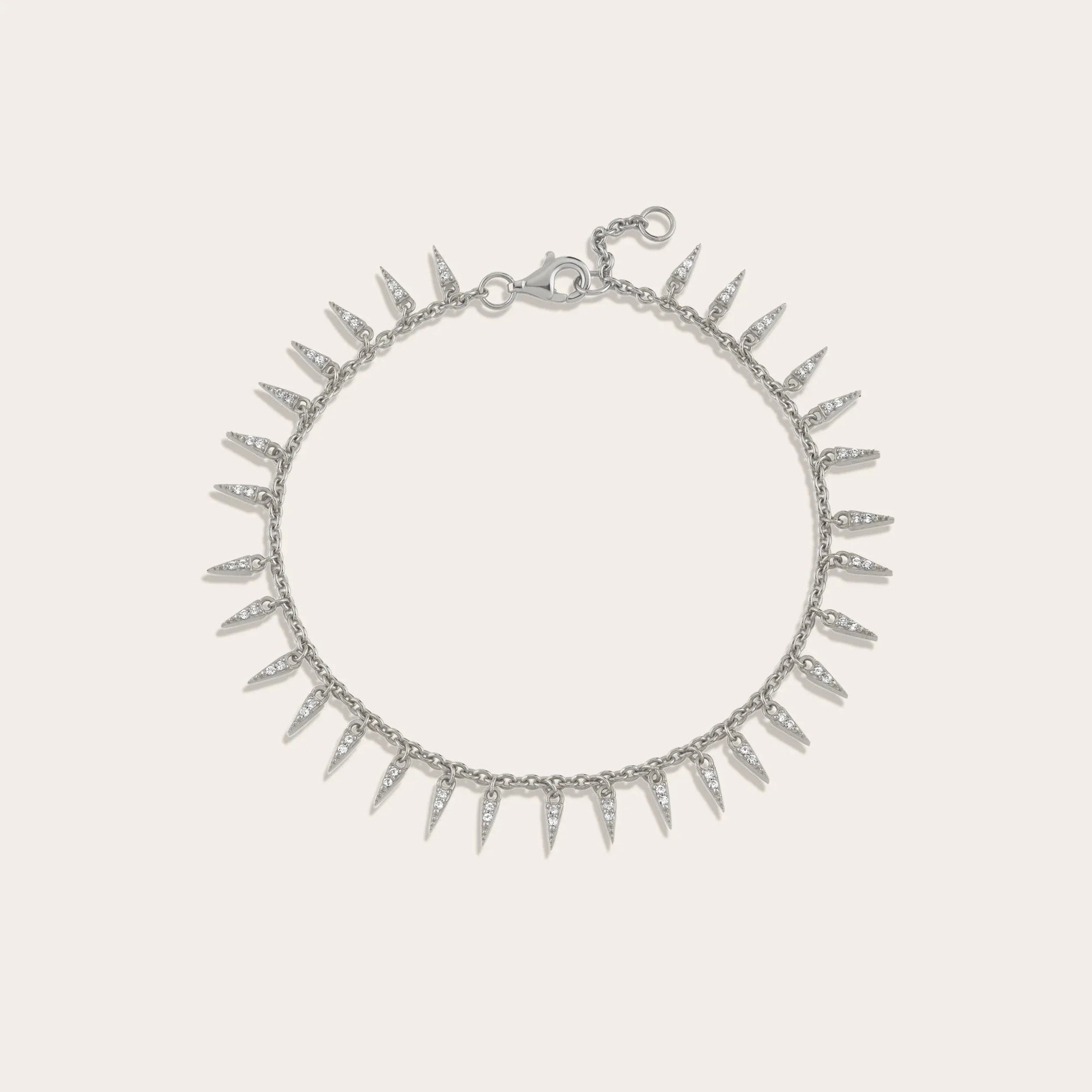 Awe Inspired - Fringe Anklet - 925 Sterling Silver White Topaz