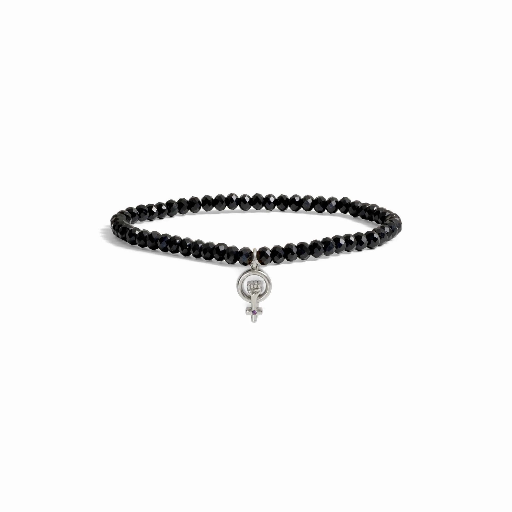 Awe Inspired - Woman Power Onyx Beaded Bracelet -
