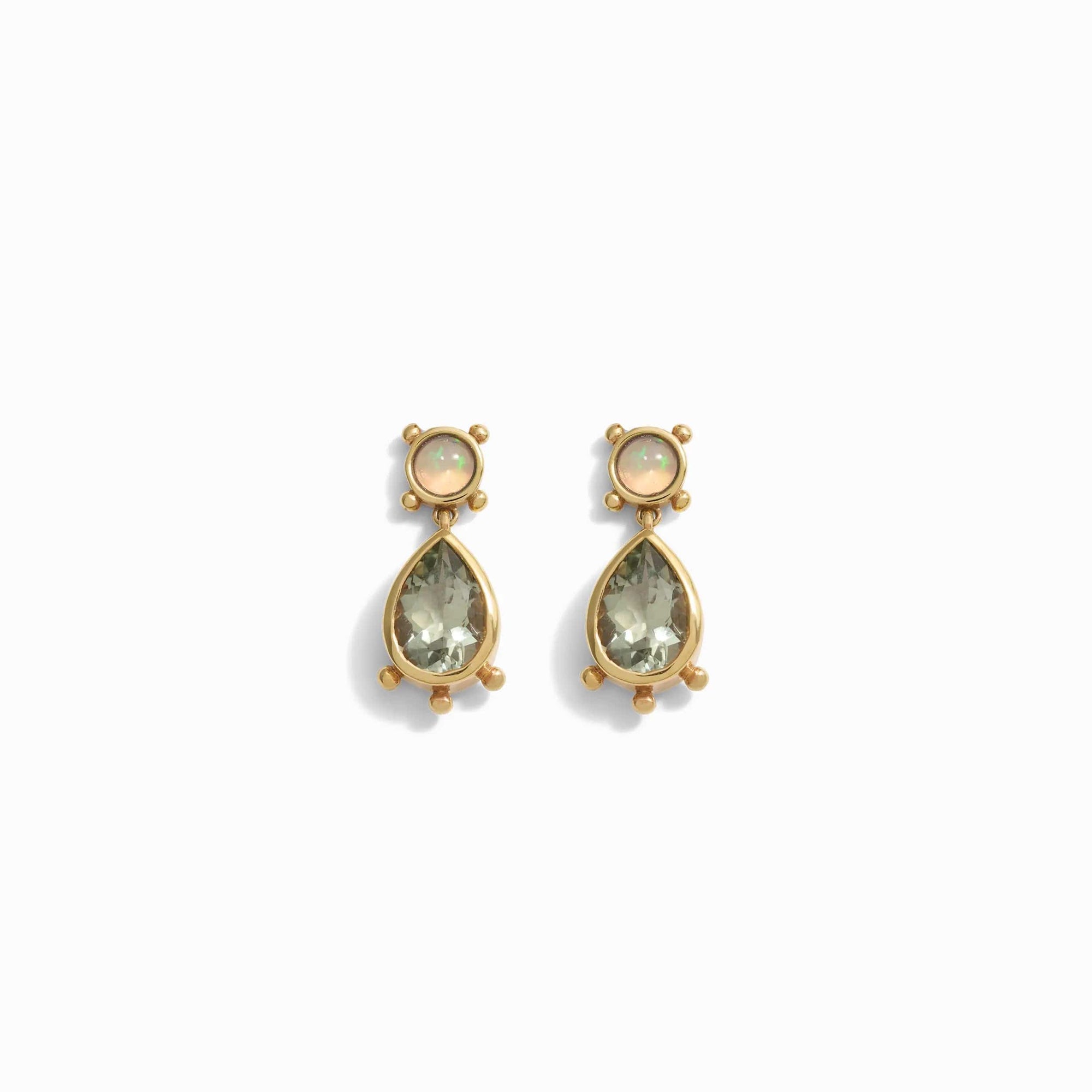 Awe Inspired - Gemstone Talisman Studs - 14K Yellow Gold Vermeil