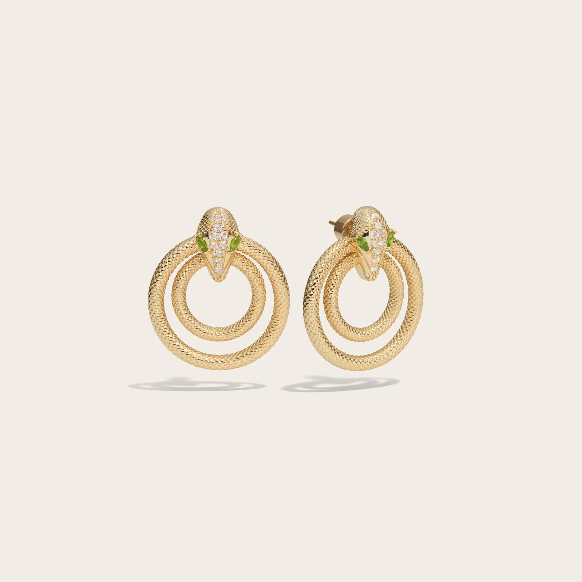 Awe Inspired - Snake Doorknocker Earrings - 14K Yellow Gold Vermeil