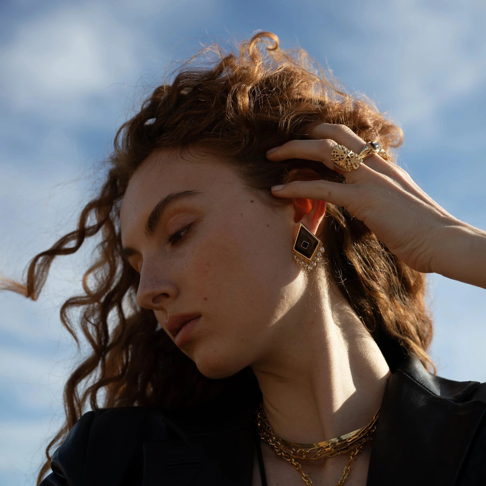 Awe Inspired - Tiger's Eye Boho Kite Earrings -