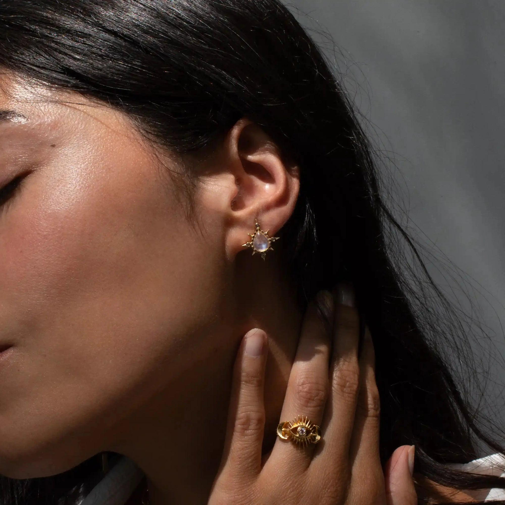Awe Inspired - Compass Pear Studs -