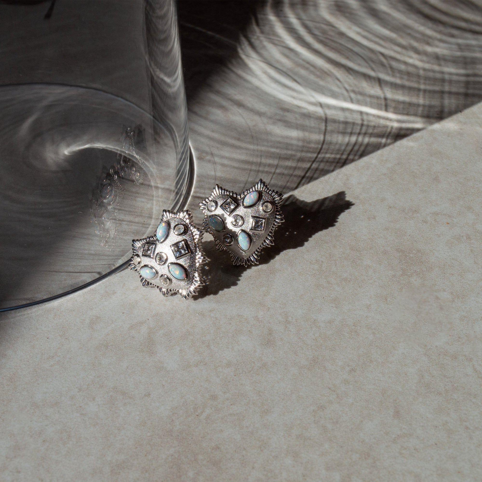 Awe Inspired - Gemstone Radiant Heart Studs -
